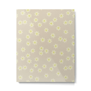 Tiny Flowers / Beige & Lime Metal Print | TeksDecor