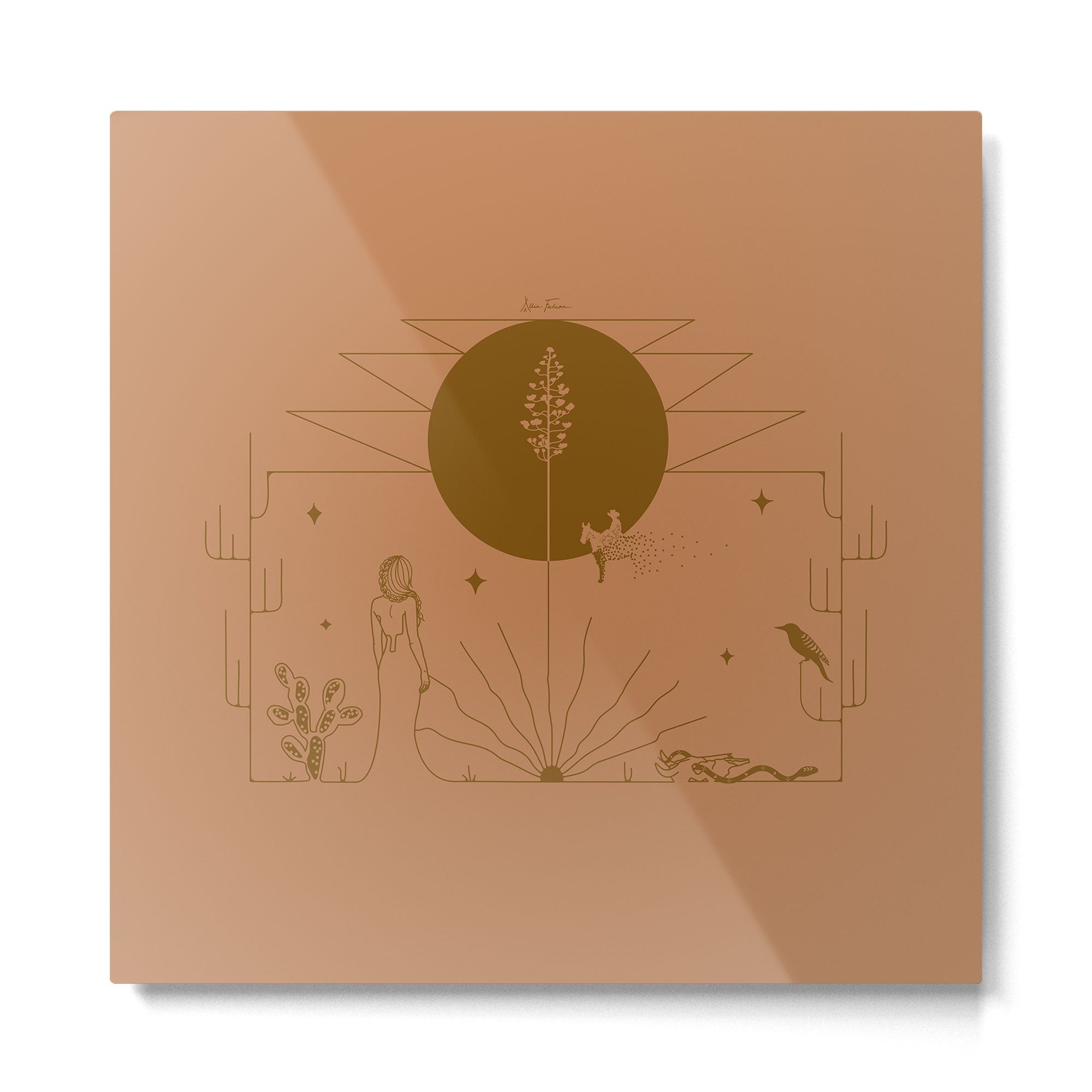 It Was All A Dream - Terracotta Metal Print | TeksDecor
