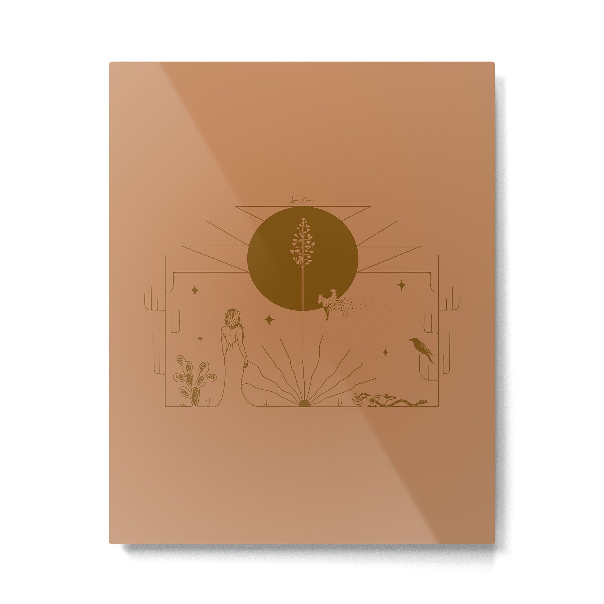 It Was All A Dream - Terracotta Metal Print | TeksDecor