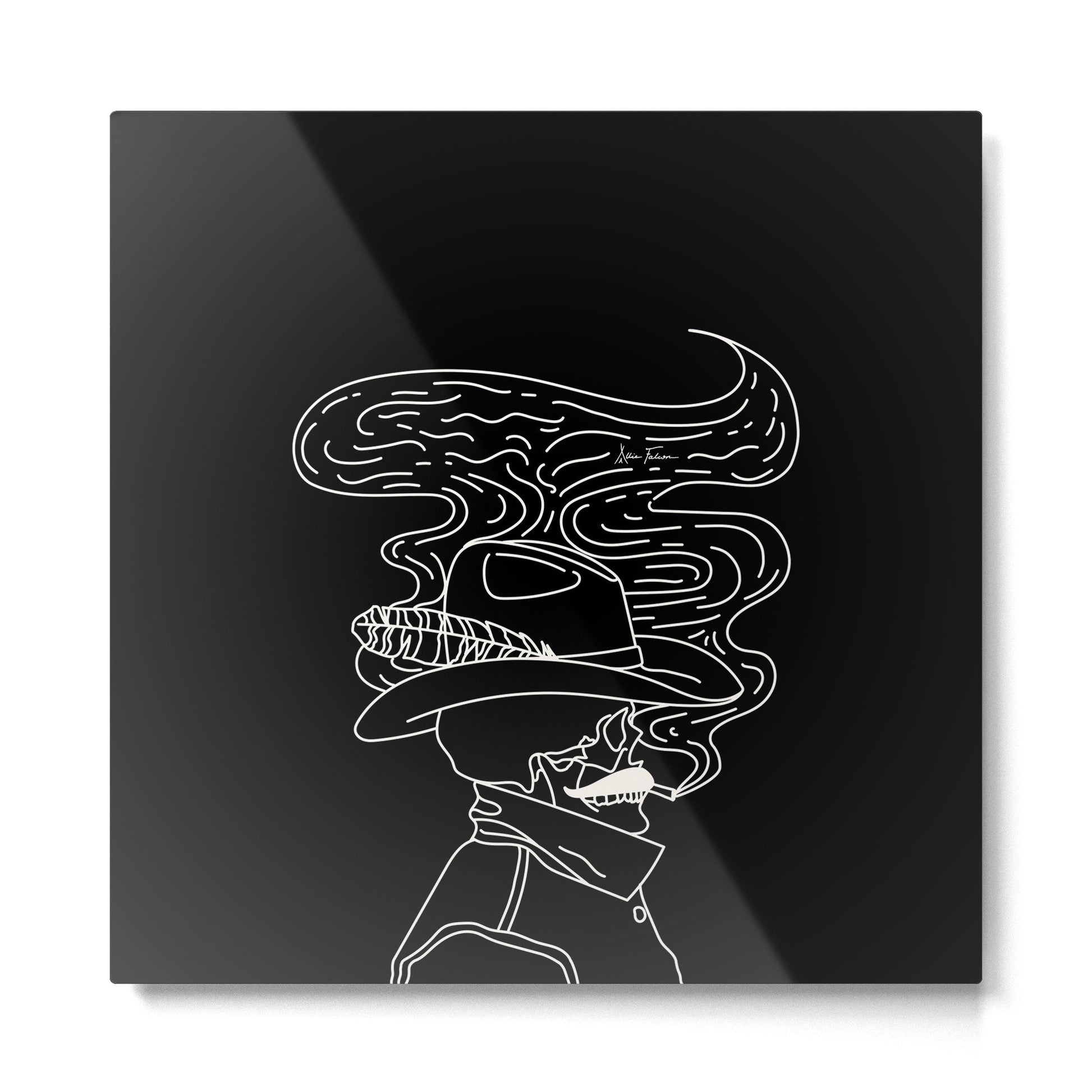 Love or Die Tryin' Cowhand - Black & White Metal Print | TeksDecor