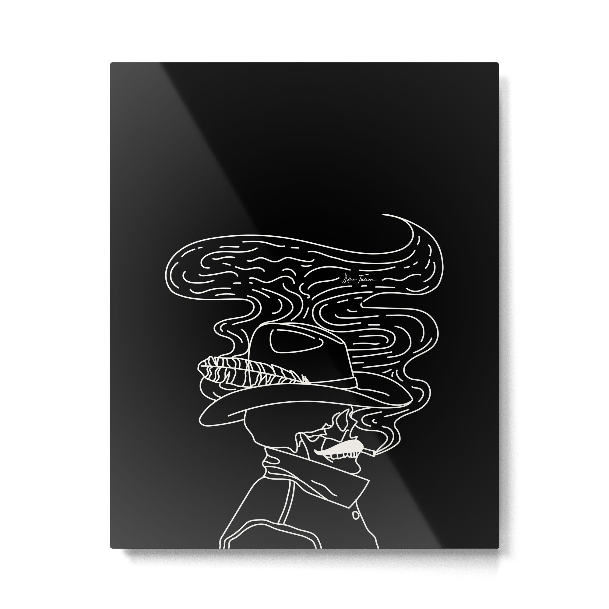 Love or Die Tryin' Cowhand - Black & White Metal Print | TeksDecor