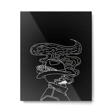 Love or Die Tryin' Cowhand - Black & White Metal Print | TeksDecor