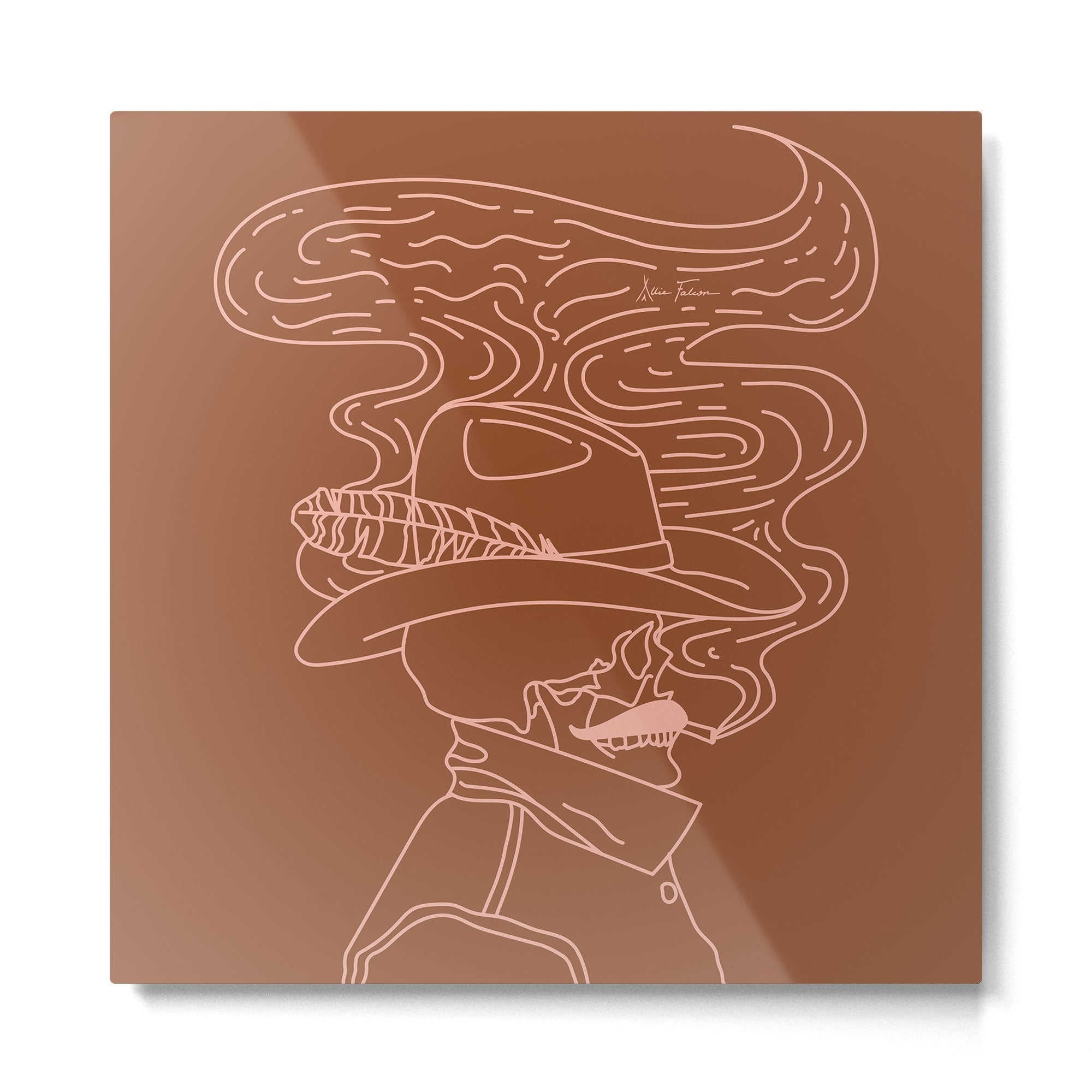 Love or Die Tryin??? - Cowhand - Rust & Peach Metal Print | TeksDecor