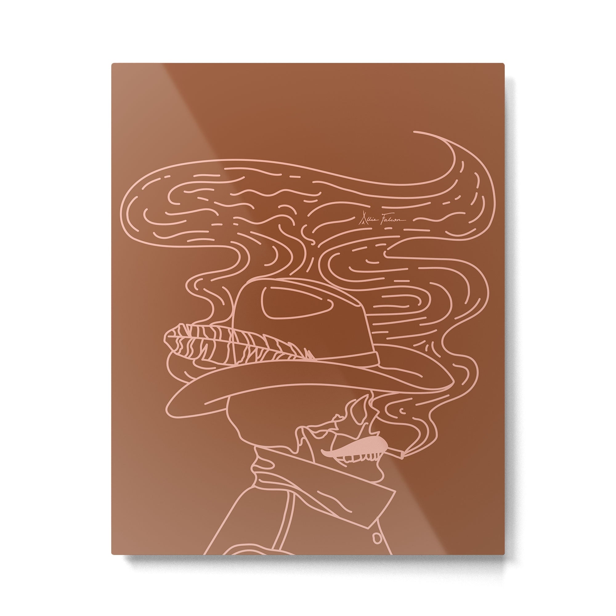 Love or Die Tryin??? - Cowhand - Rust & Peach Metal Print | TeksDecor