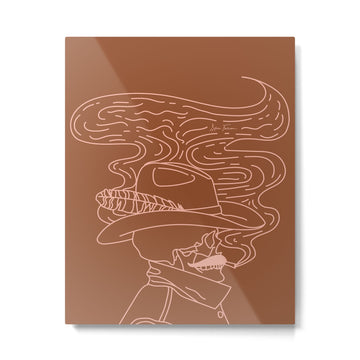Love or Die Tryin??? - Cowhand - Rust & Peach Metal Print | TeksDecor