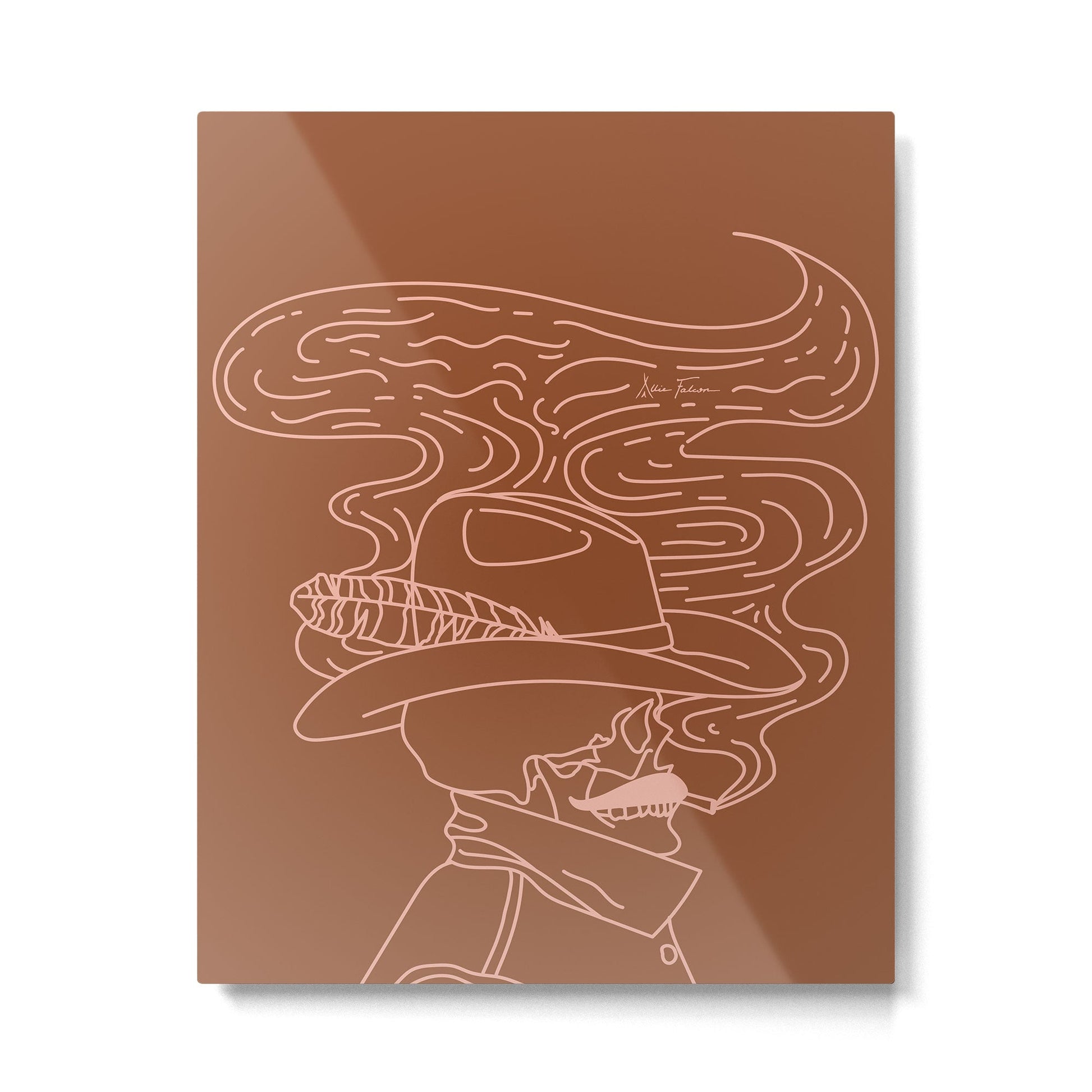Love or Die Tryin??? - Cowhand - Rust & Peach Metal Print | TeksDecor