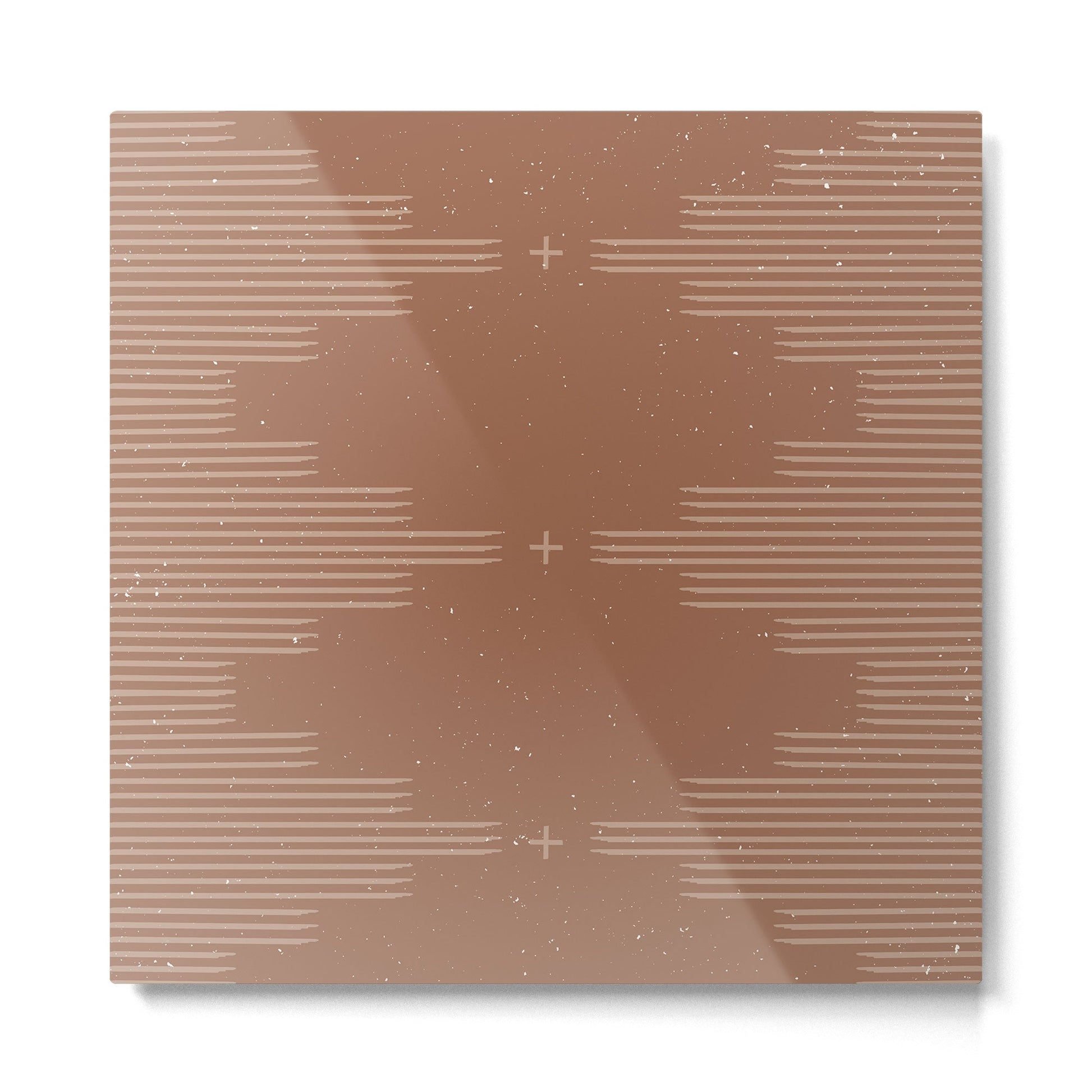 Southwestern Minimalist - Camel Brown Metal Print | TeksDecor