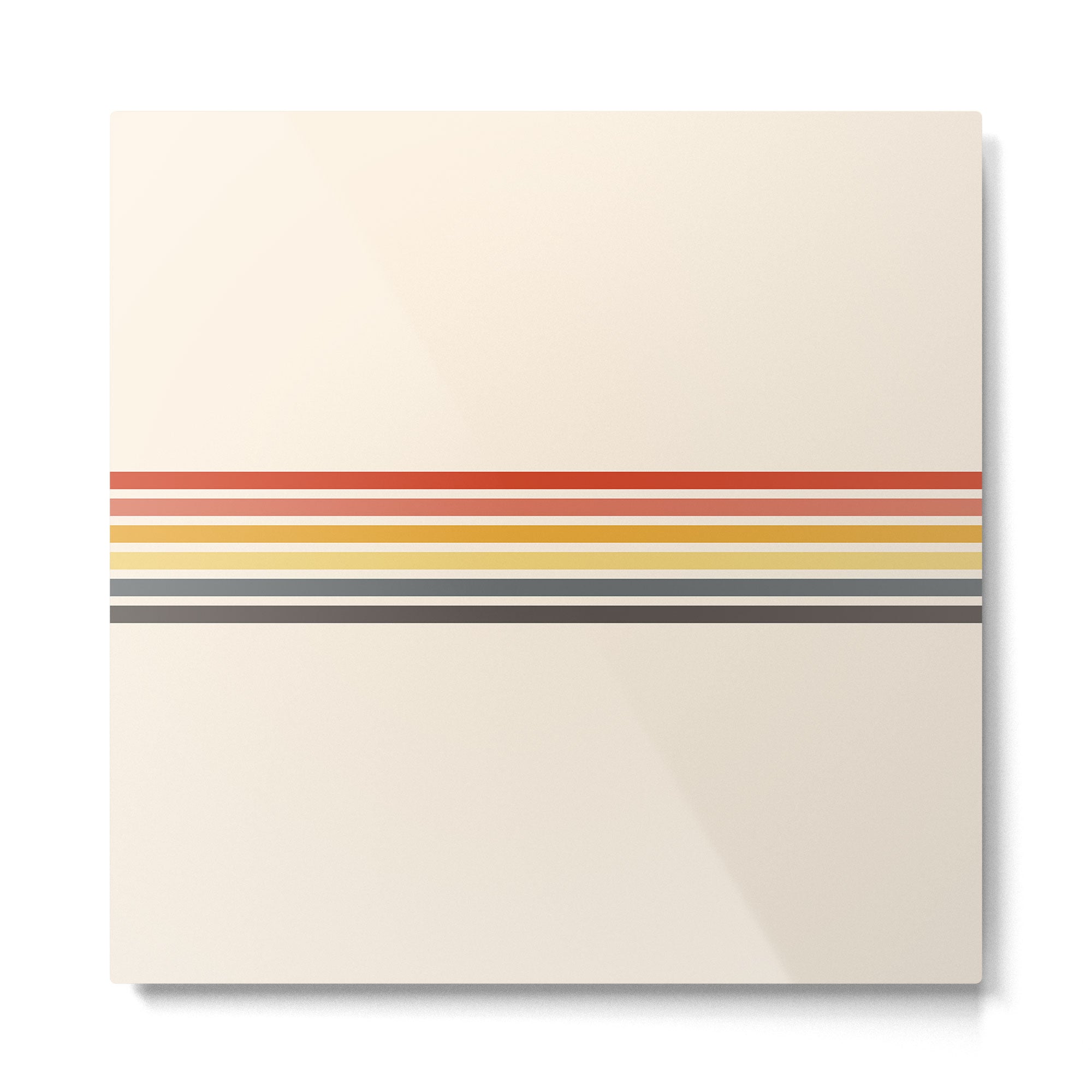 Preda - Classic Motley 70s Vintage Style Retro Stripes Metal Print | TeksDecor
