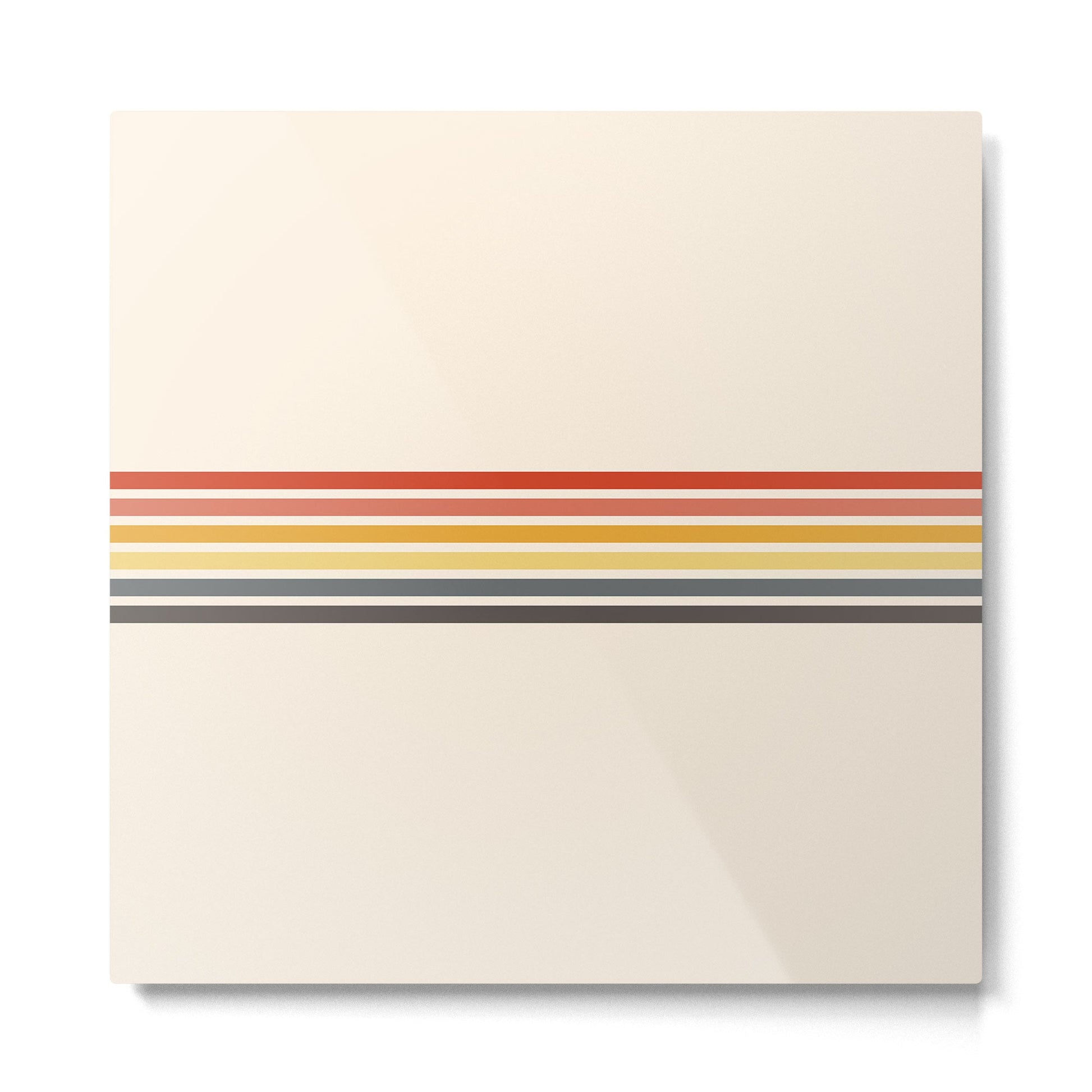Preda - Classic Motley 70s Vintage Style Retro Stripes Metal Print | TeksDecor