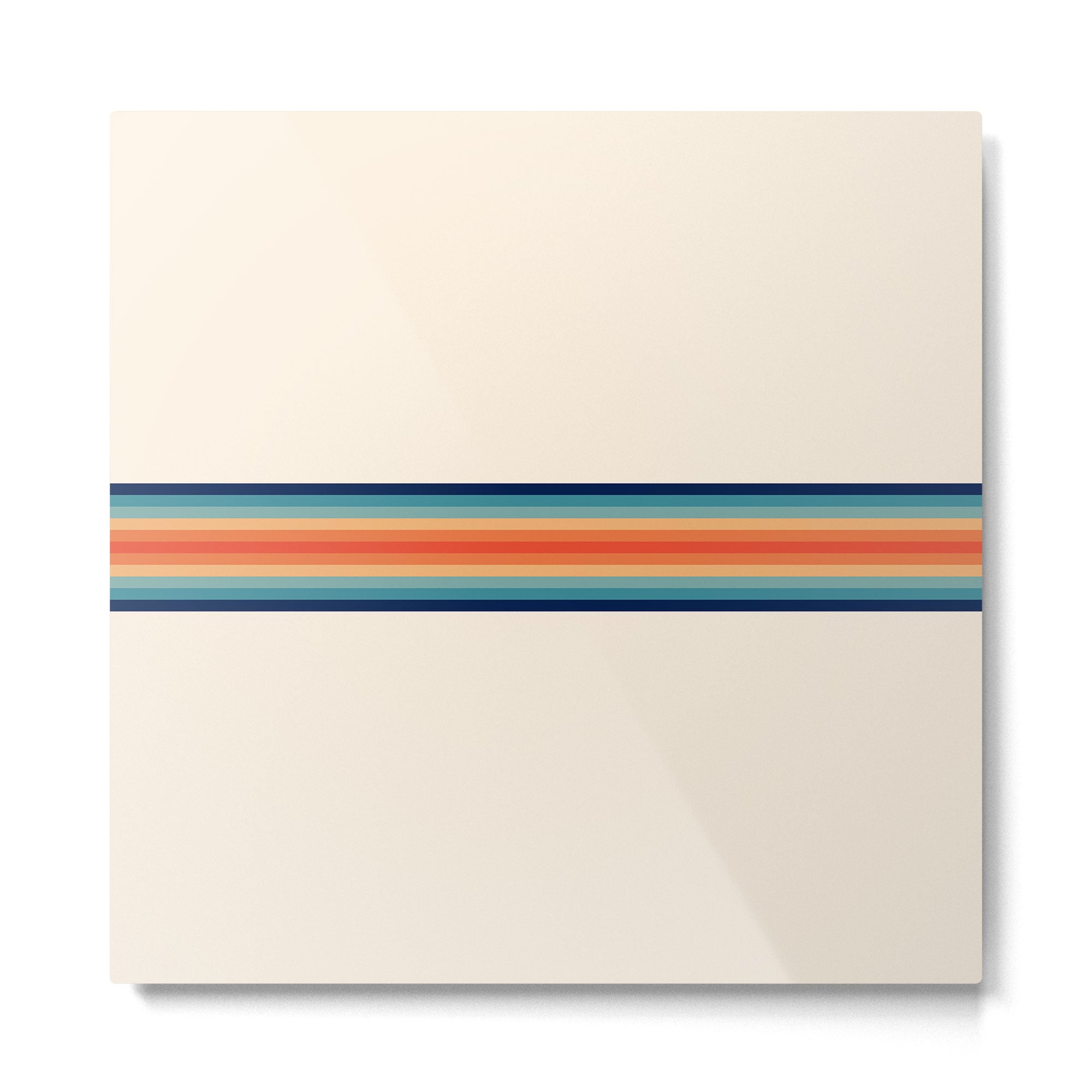 Retro 70s Vintage Summer Style Stripes - Conima Metal Print | TeksDecor