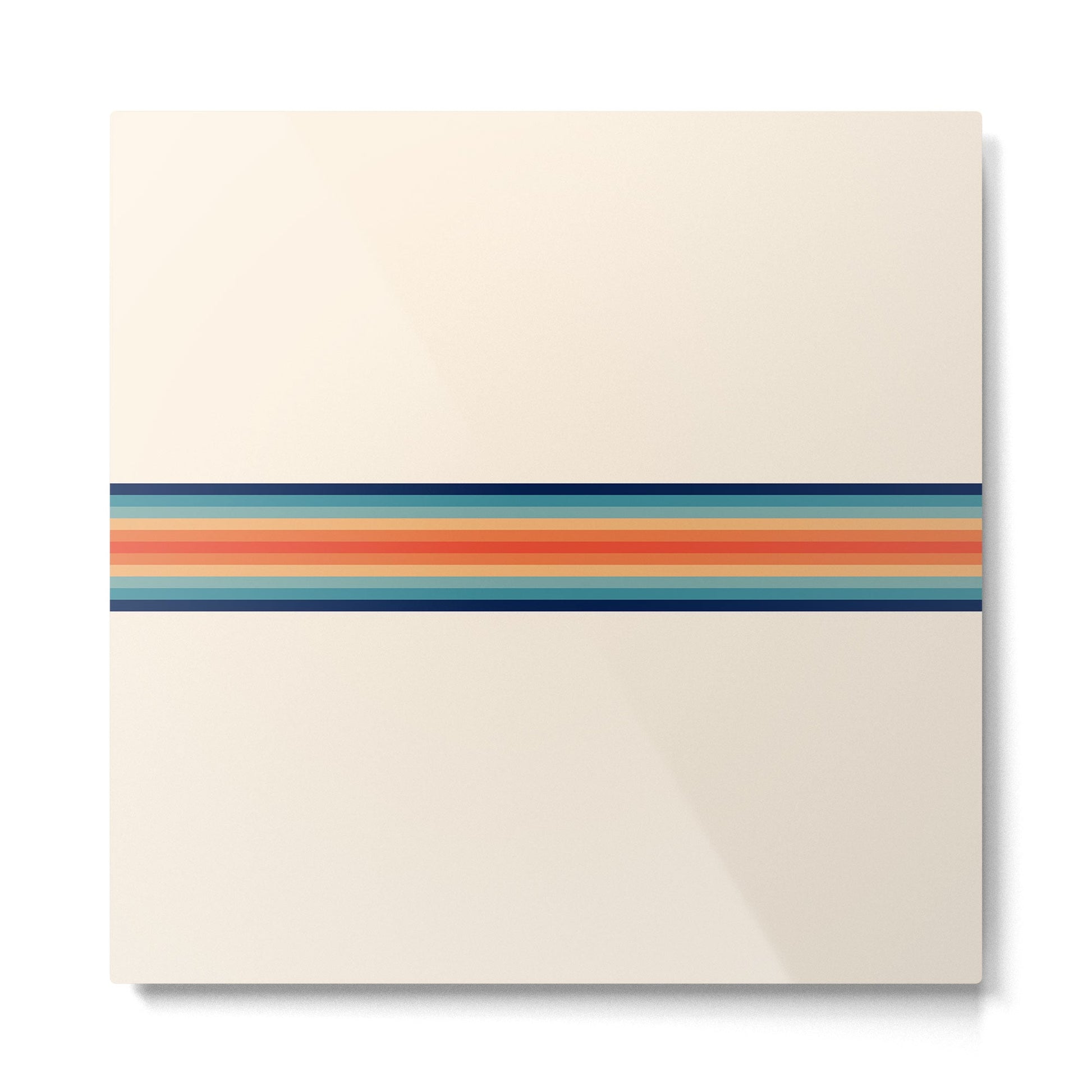 Retro 70s Vintage Summer Style Stripes - Conima Metal Print | TeksDecor