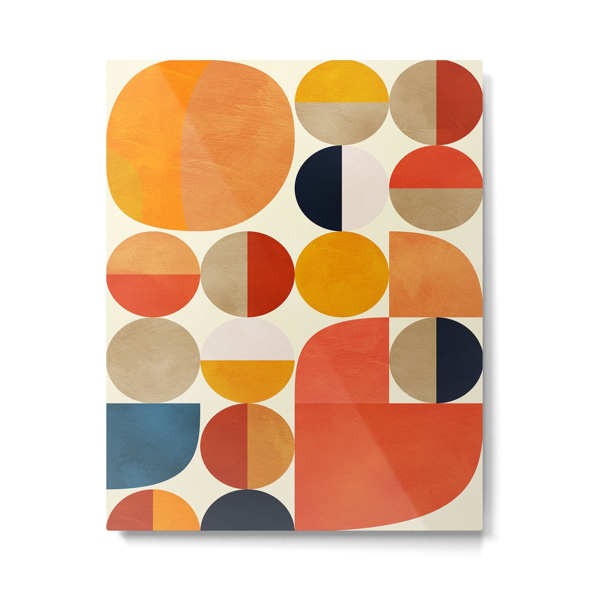 geometric abstract shapes autumn Metal Print | TeksDecor