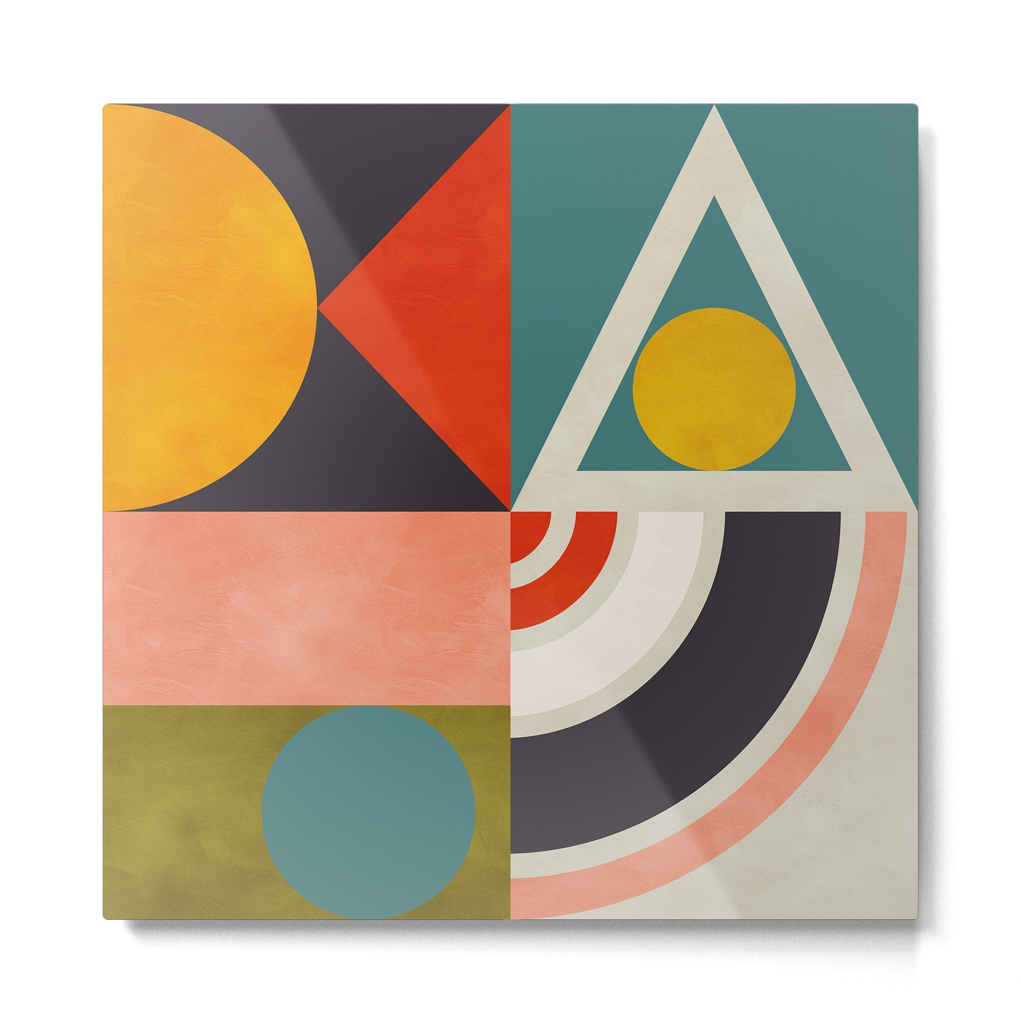mid century bauhaus geometry abstract 2020 2 Metal Print | TeksDecor