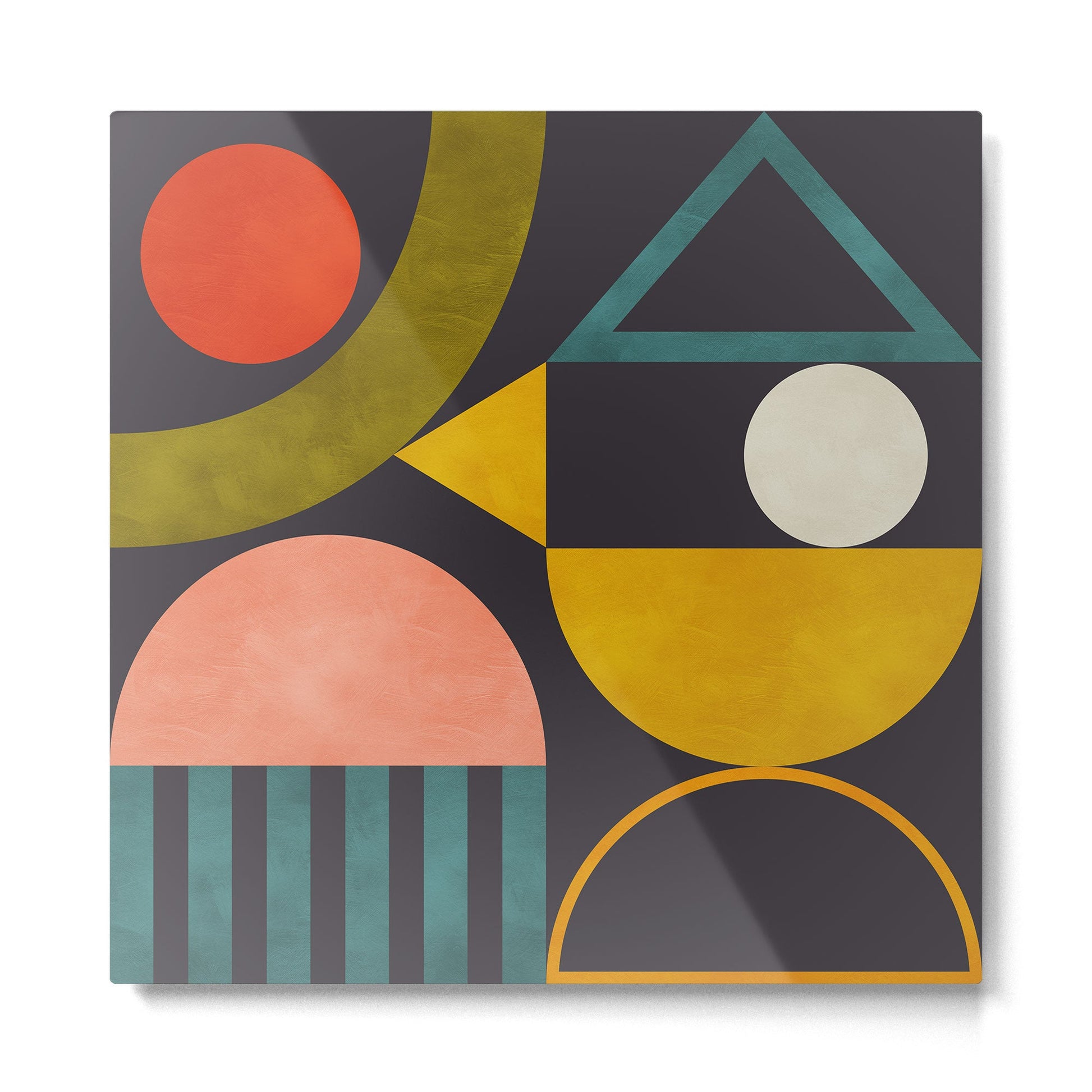 mid century bauhaus geometry abstract 2020 Metal Print | TeksDecor