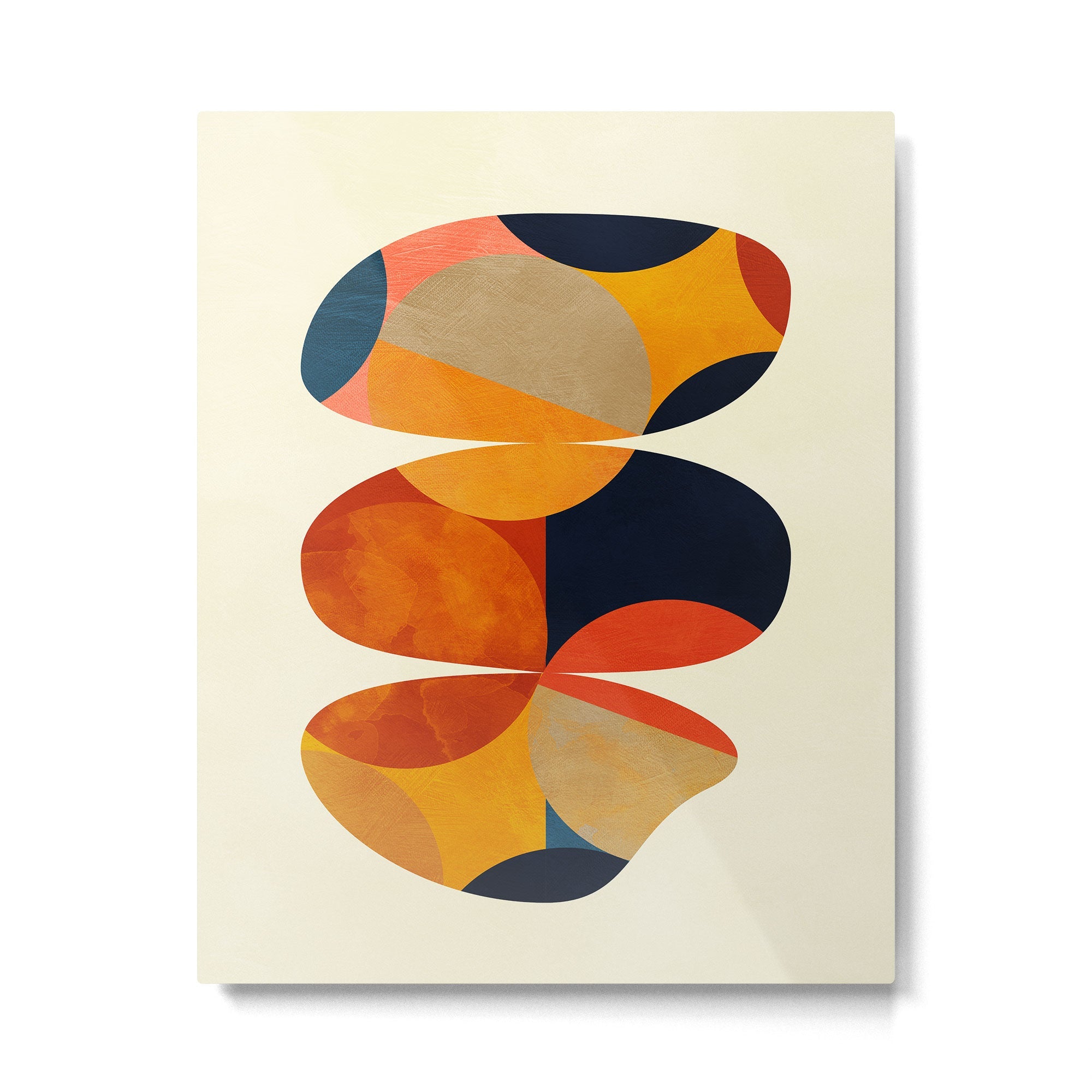 mid century geometric shapes autumn Metal Print | TeksDecor