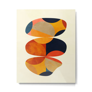 mid century geometric shapes autumn Metal Print | TeksDecor