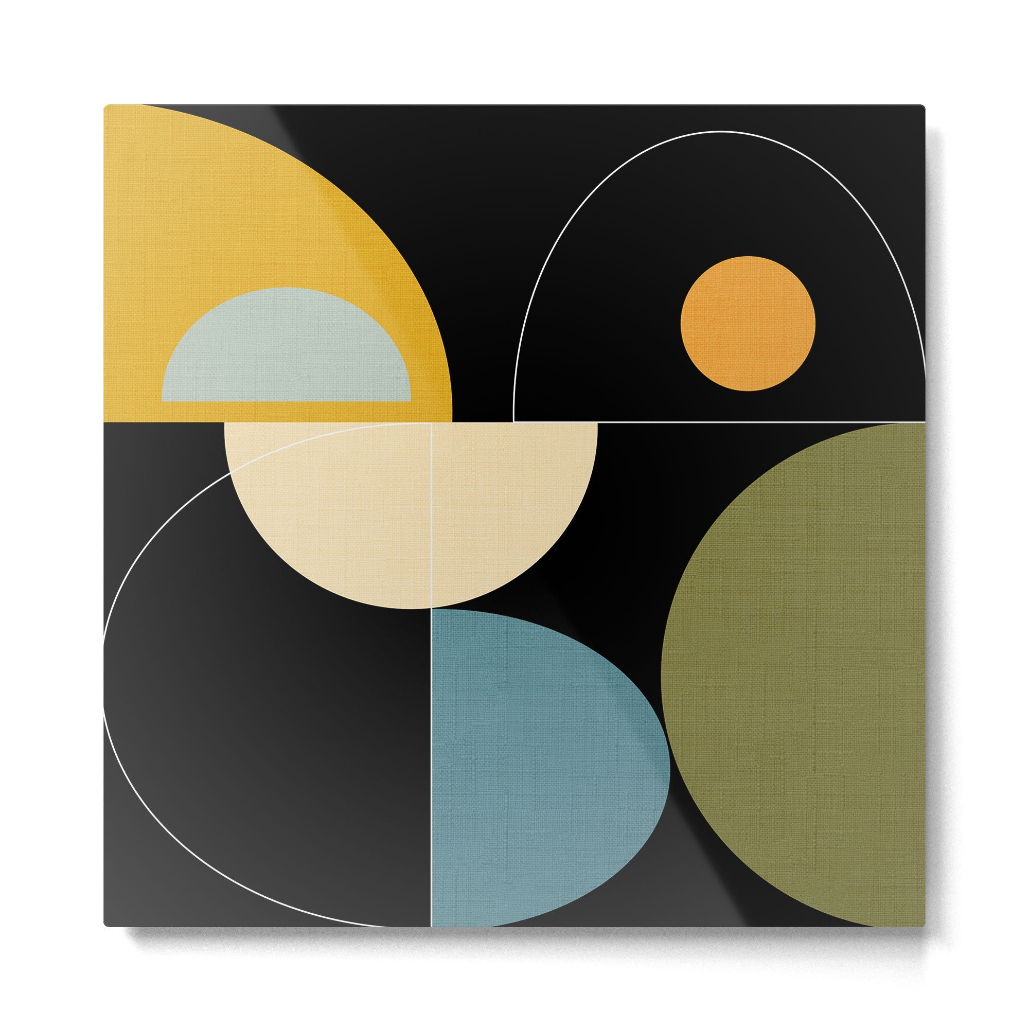 mid century geometric winter 2 Metal Print | TeksDecor