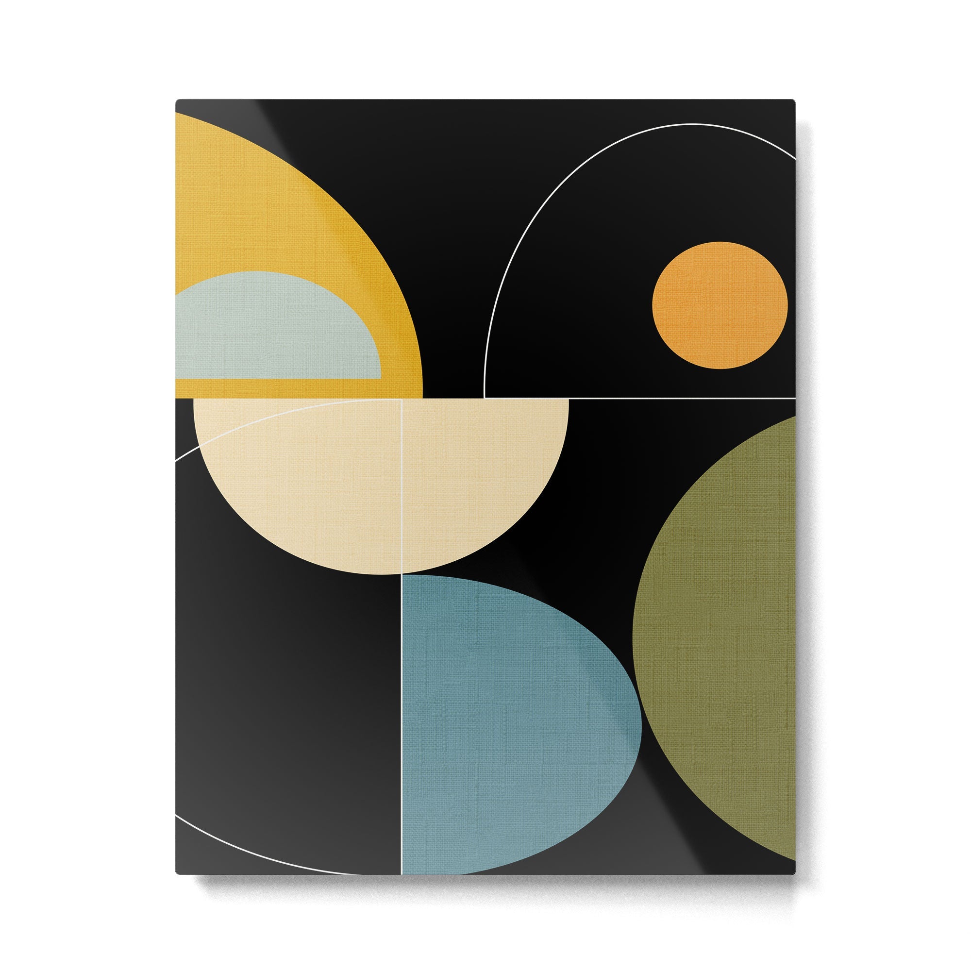 mid century geometric winter 2 Metal Print | TeksDecor