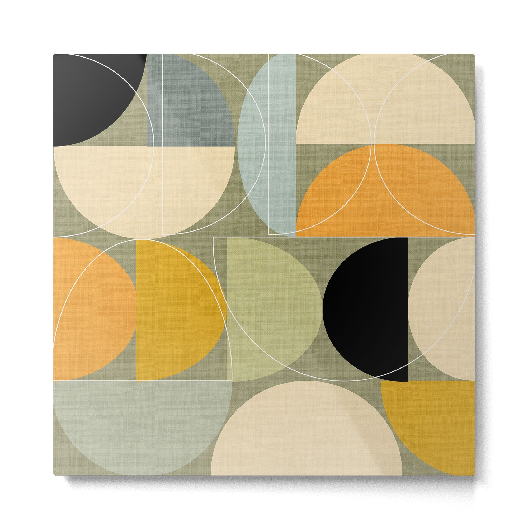 mid century geometric winter 4 Metal Print | TeksDecor