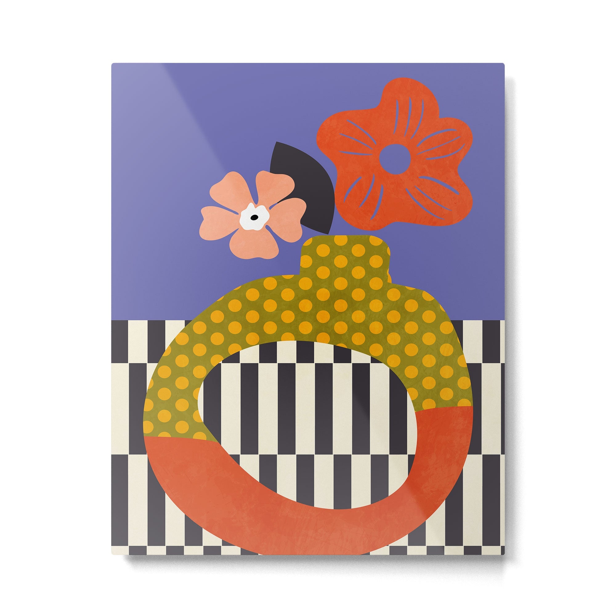mid century modern bloom shapes Metal Print | TeksDecor