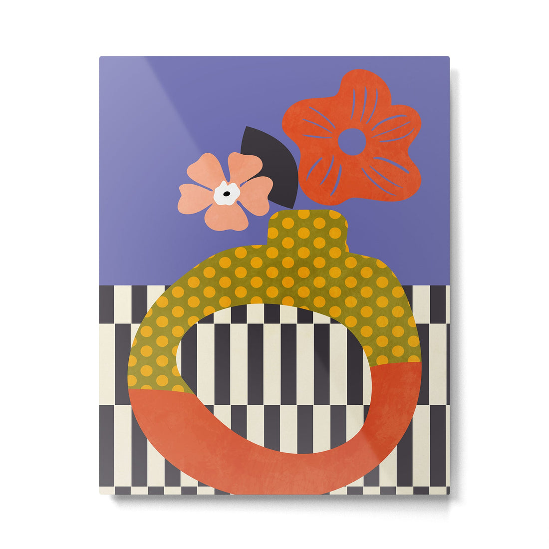 mid century modern bloom shapes Metal Print | TeksDecor