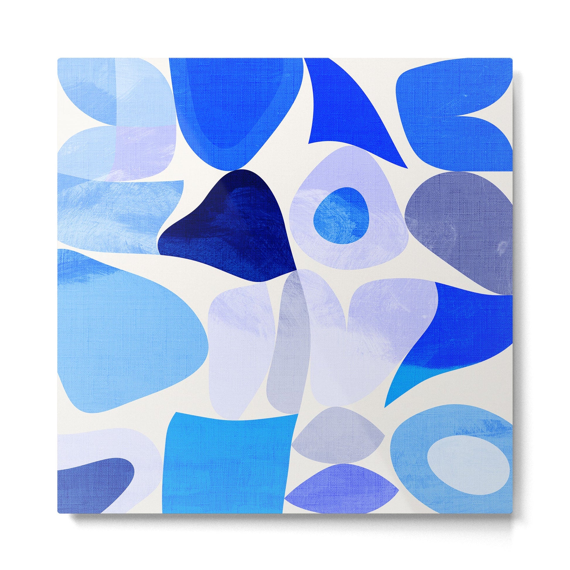 mid century modern organic blue Metal Print | TeksDecor