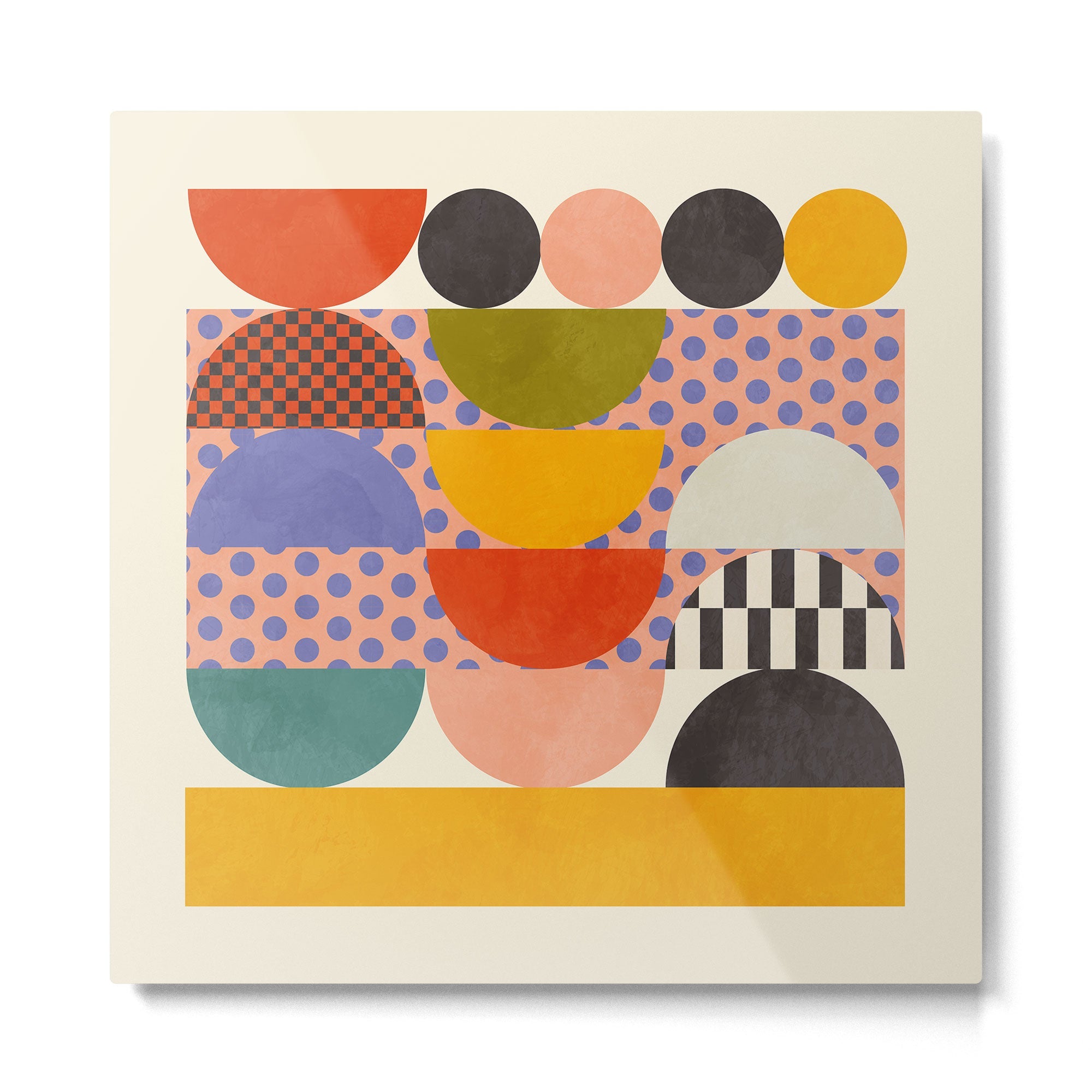mid century modern shapes 6 22 Metal Print | TeksDecor