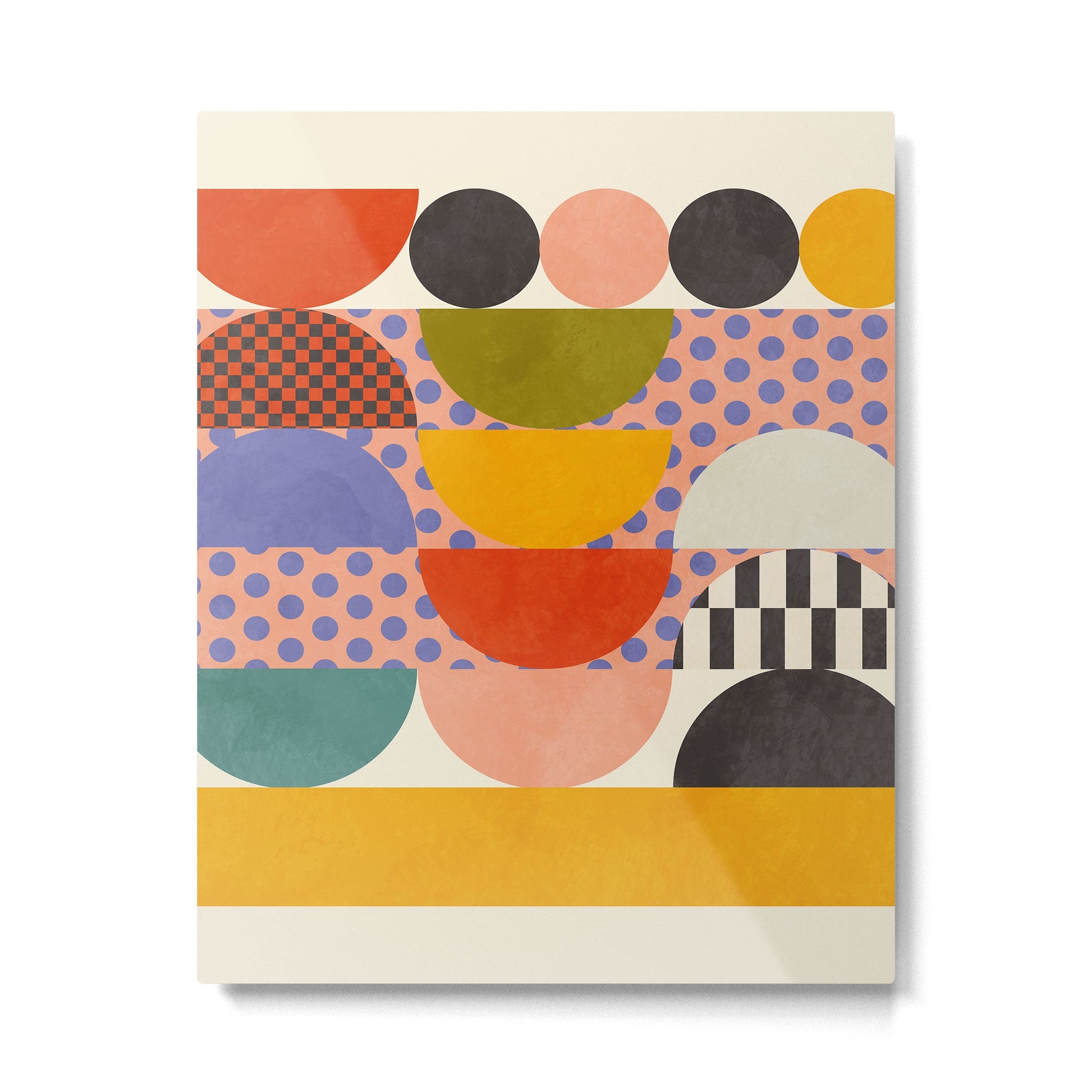 mid century modern shapes 6 22 Metal Print | TeksDecor