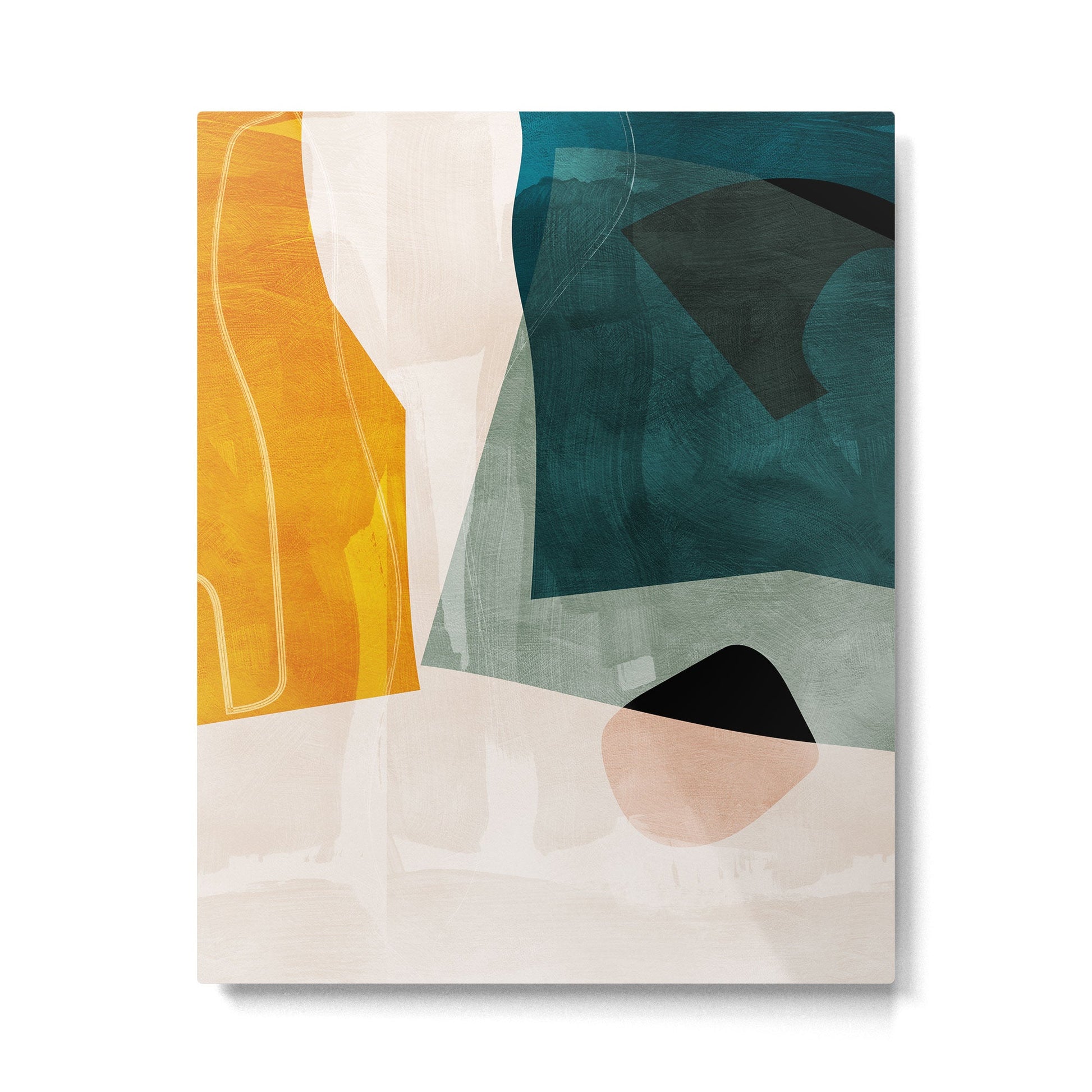 mid century shapes abstract painting 3 Metal Print | TeksDecor