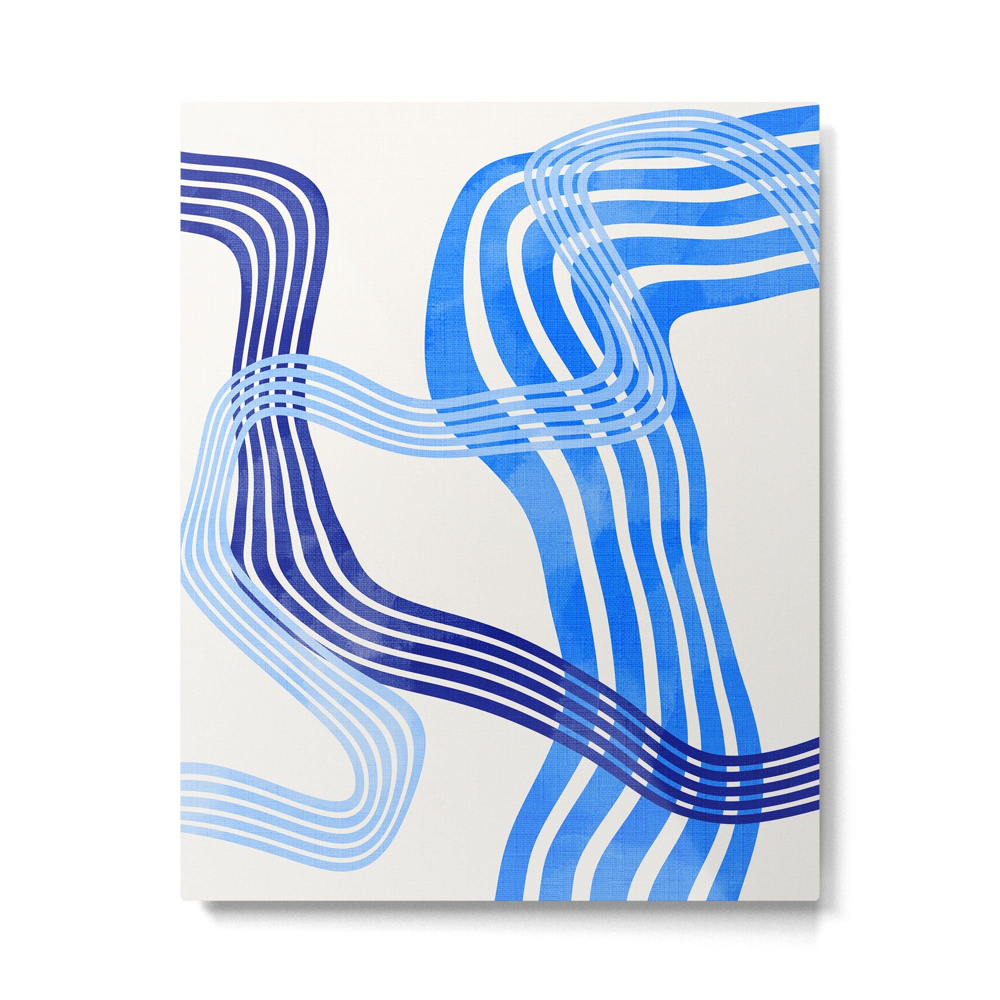 minimal organic waves blue Metal Print | TeksDecor