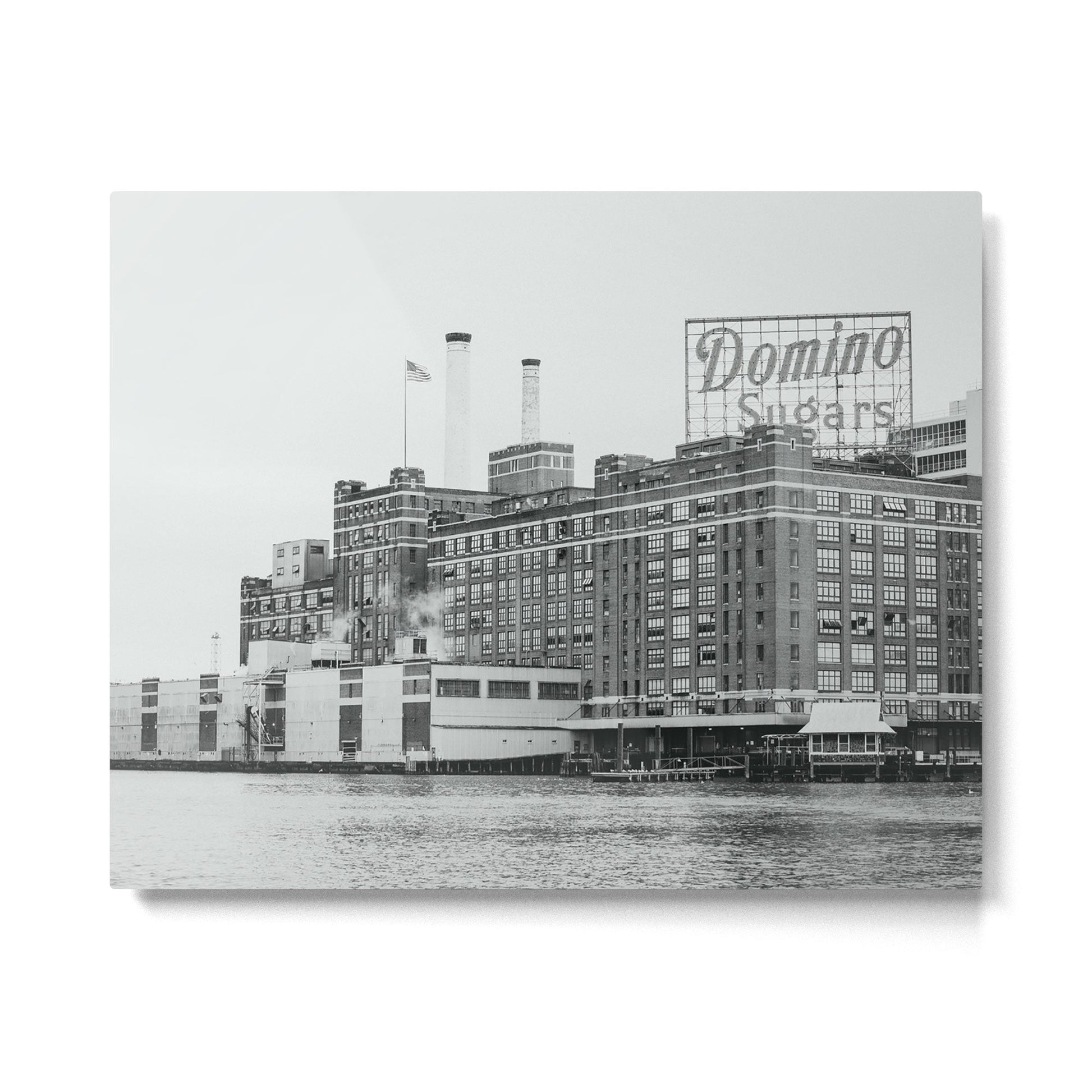 Domino Sugars Black and White Baltimore Print Metal Print | TeksDecor