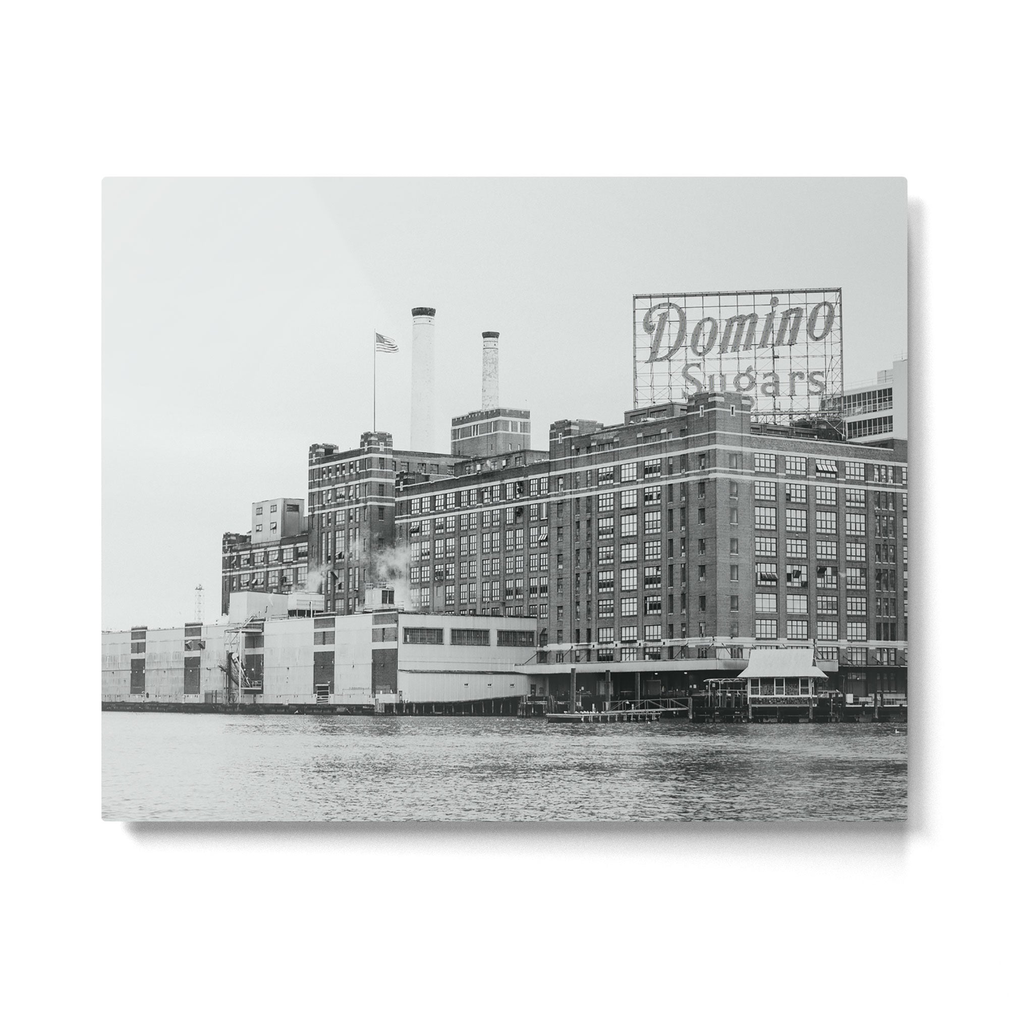 Domino Sugars Black and White Baltimore Print Metal Print | TeksDecor