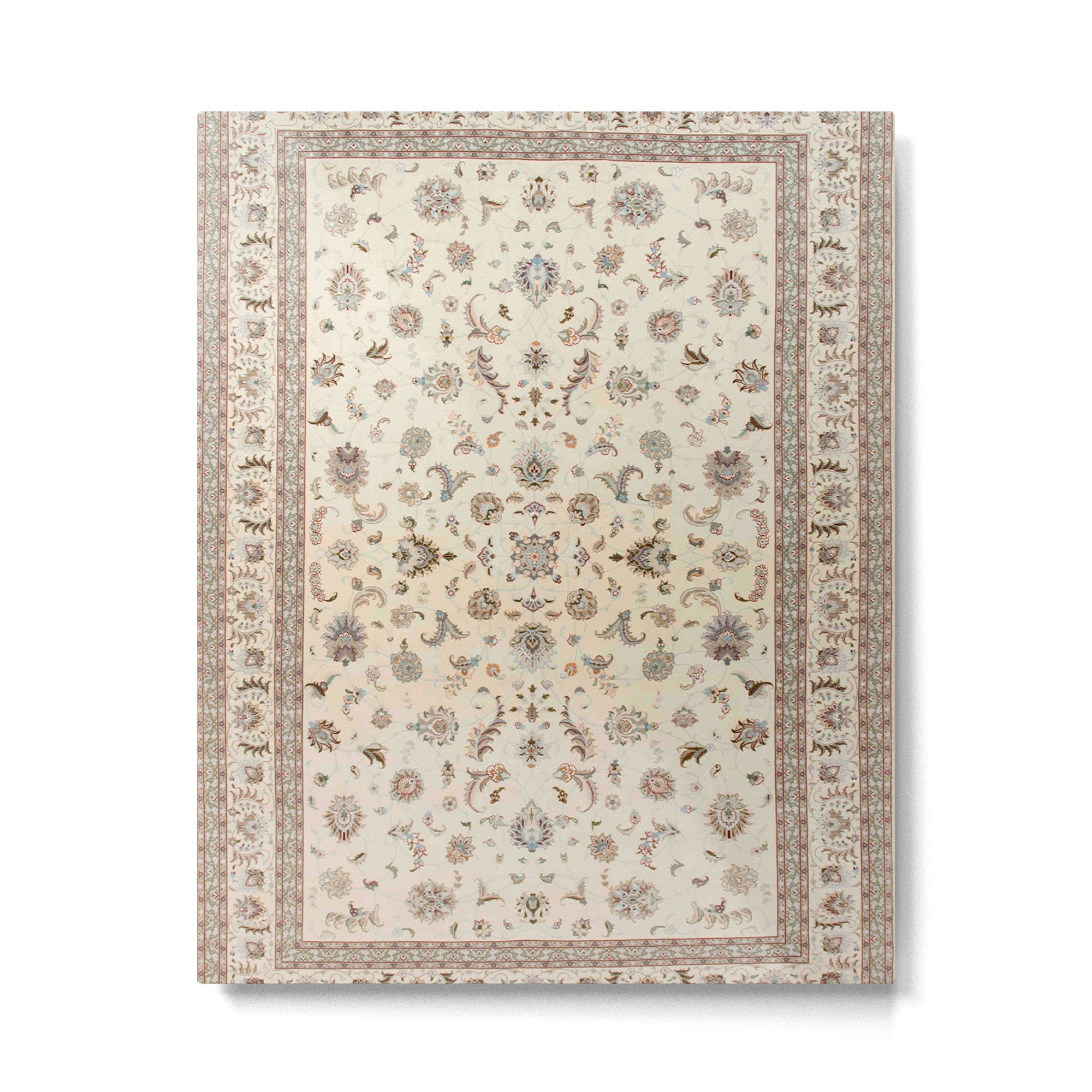 Antique Persian Delicate Ivory Cream  Metal Print | TeksDecor