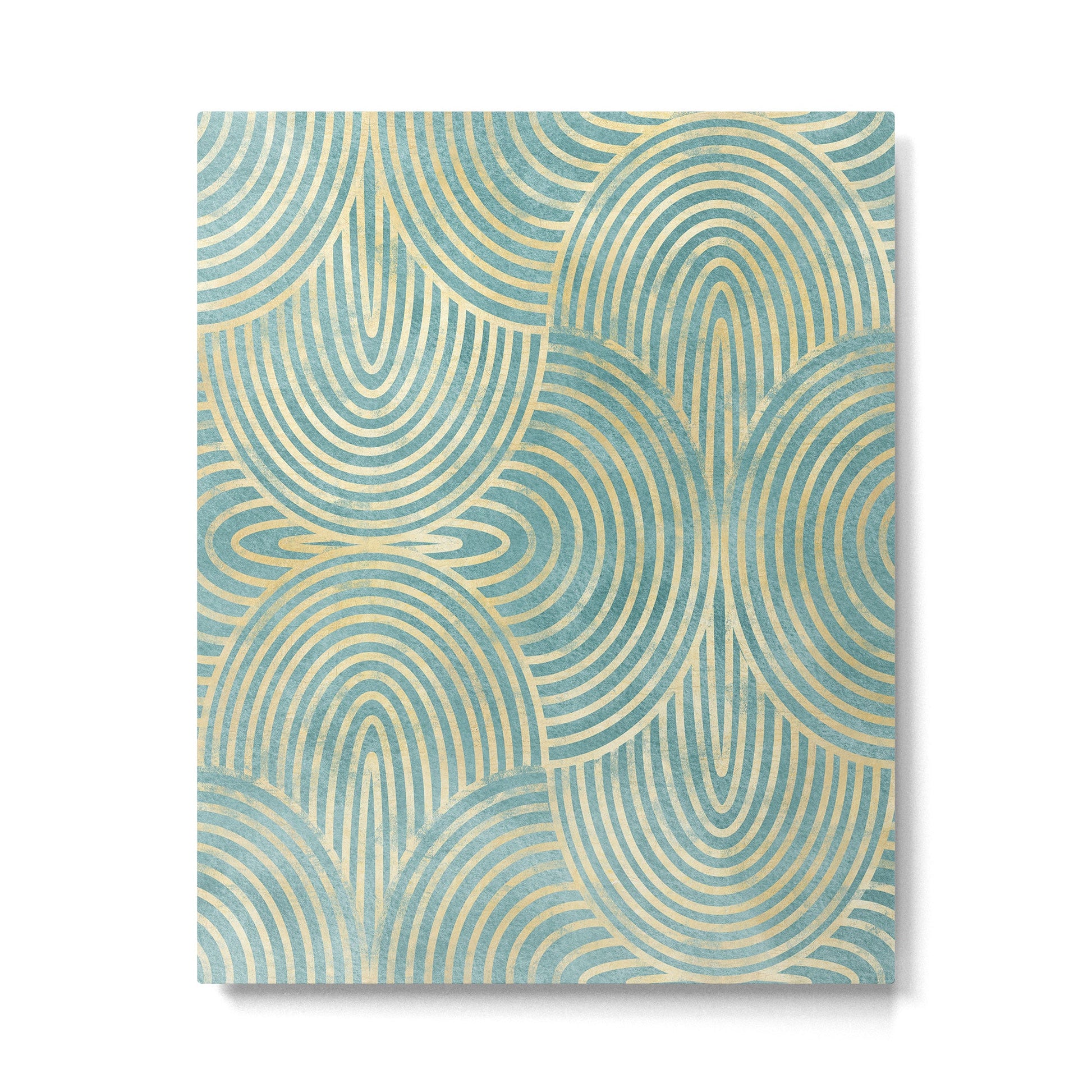 Art Deco Mint Green & Gold Pattern Metal Print | TeksDecor