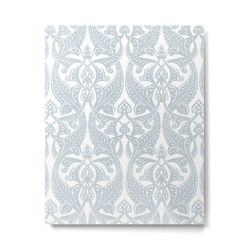 Art Nouveau Silver Grey & White Pattern Metal Print | TeksDecor