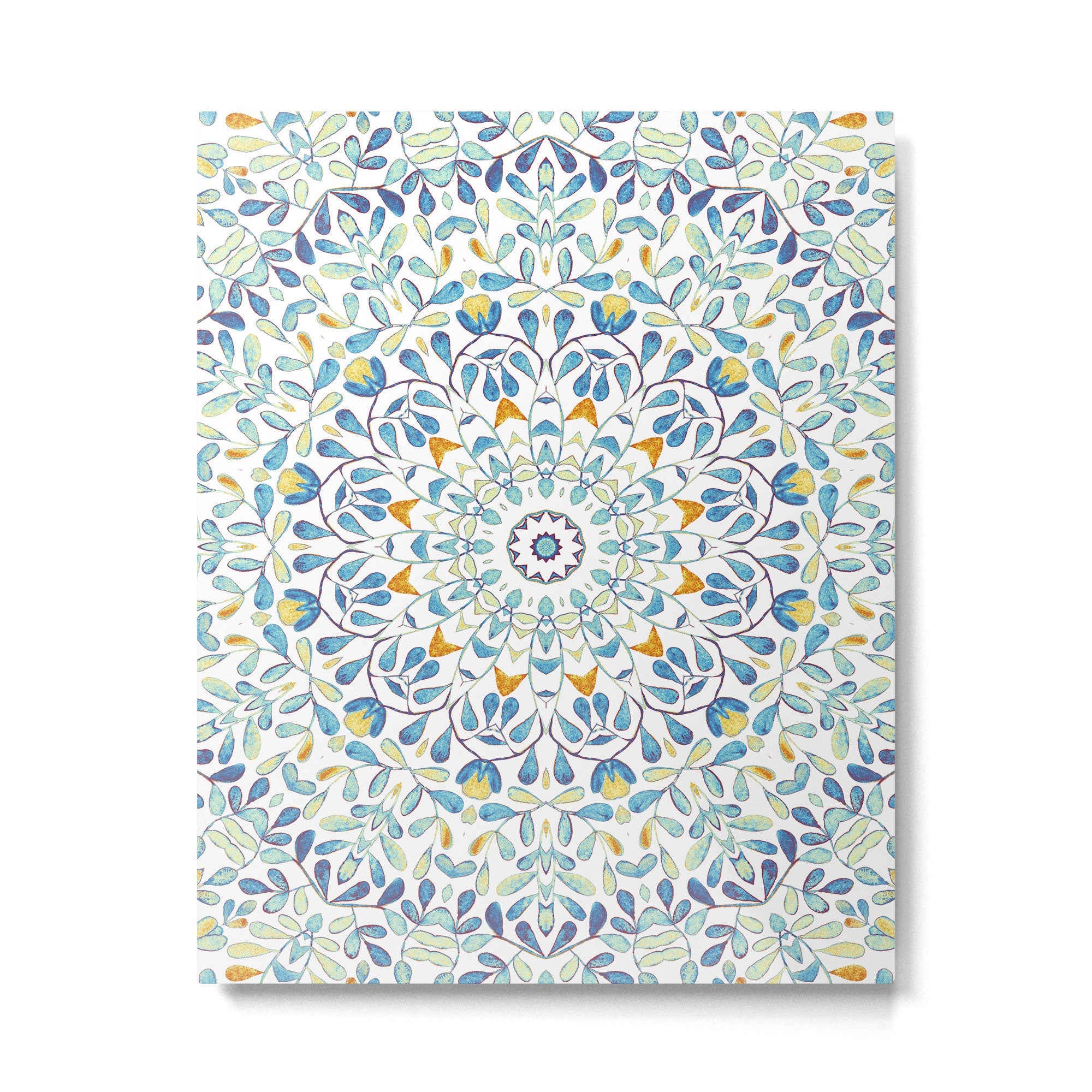 Beautiful Mint Green & White Moroccan Mandala Art Metal Print | TeksDecor