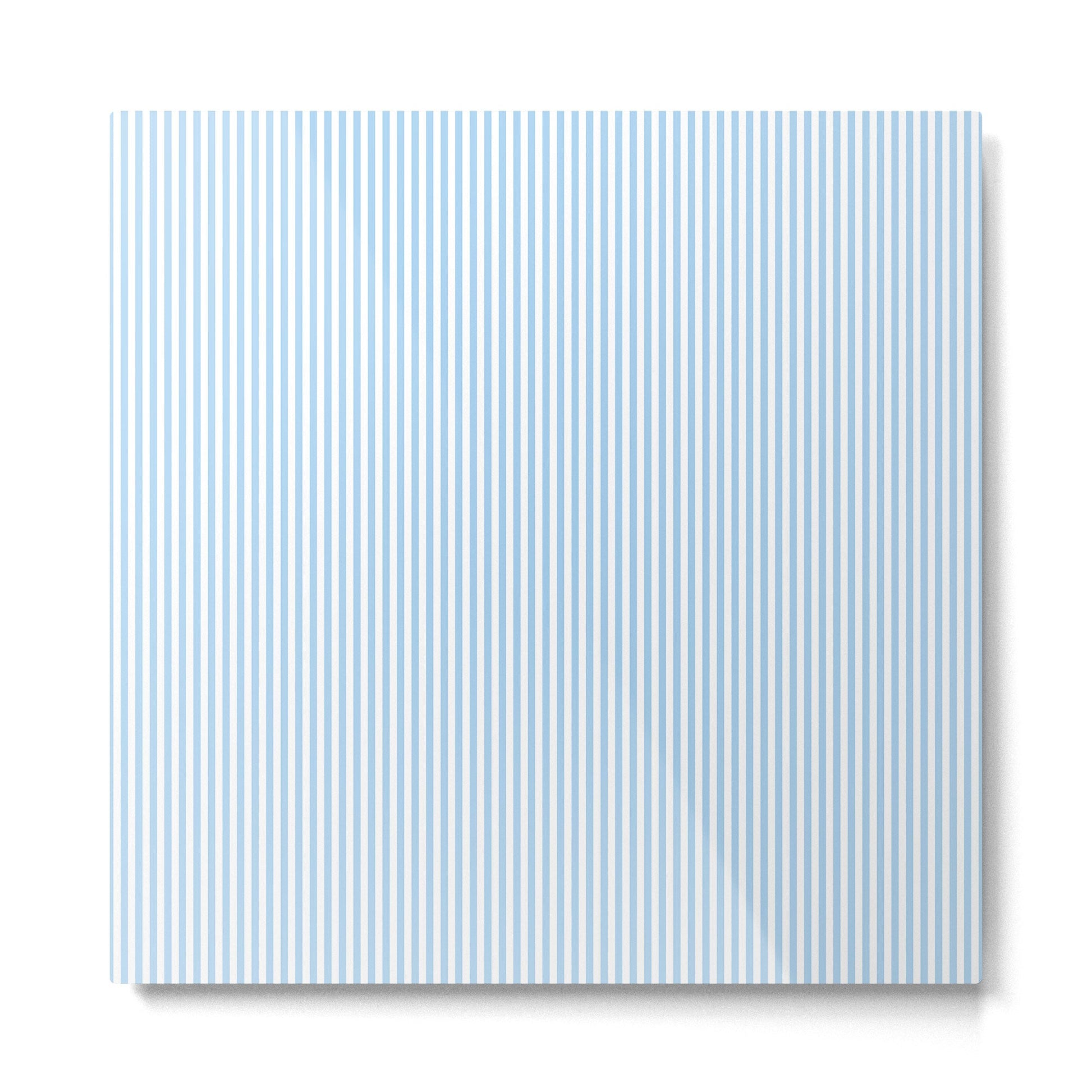 Chambray Blue Seersucker Stripe Metal Print | TeksDecor