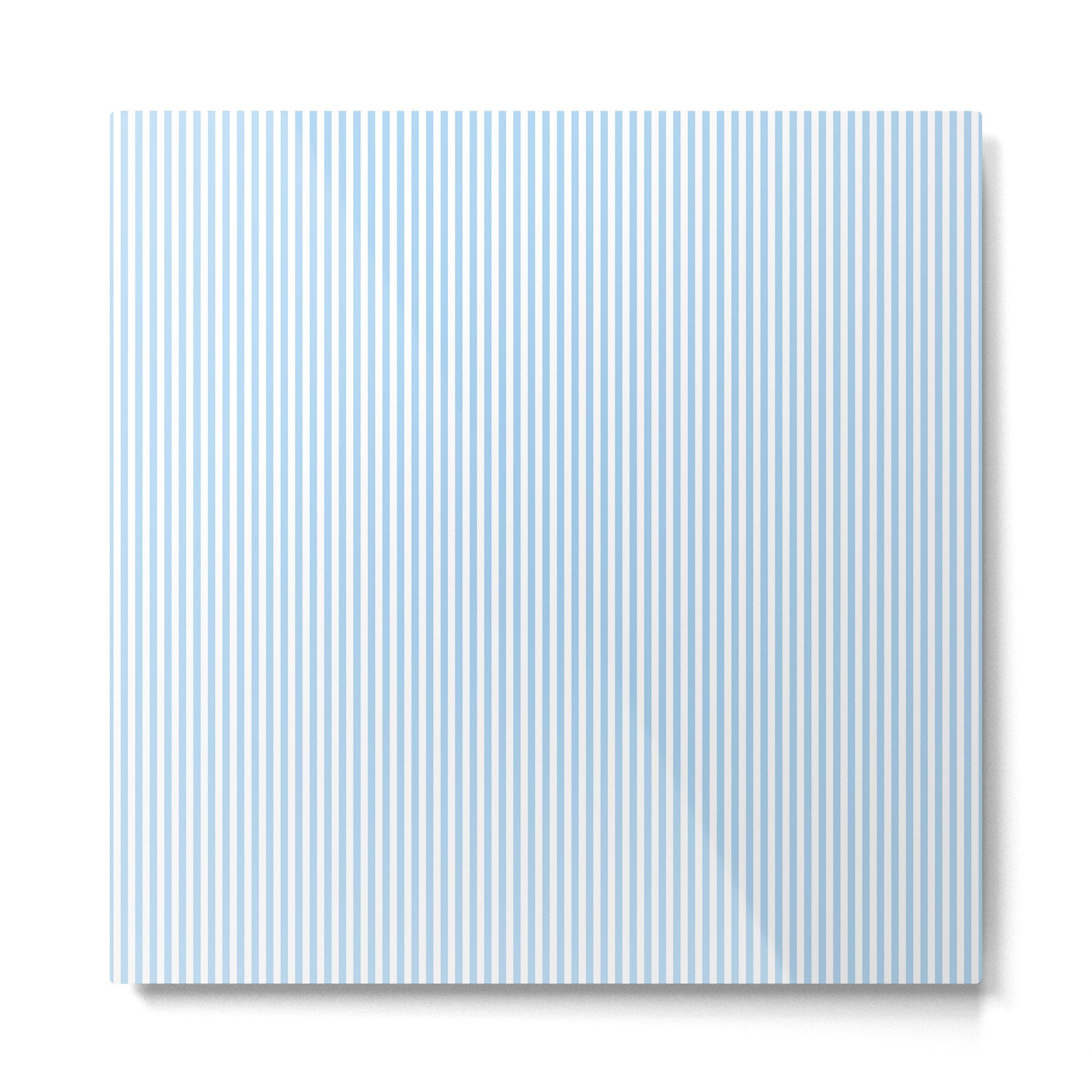 Chambray Blue Seersucker Stripe Metal Print | TeksDecor