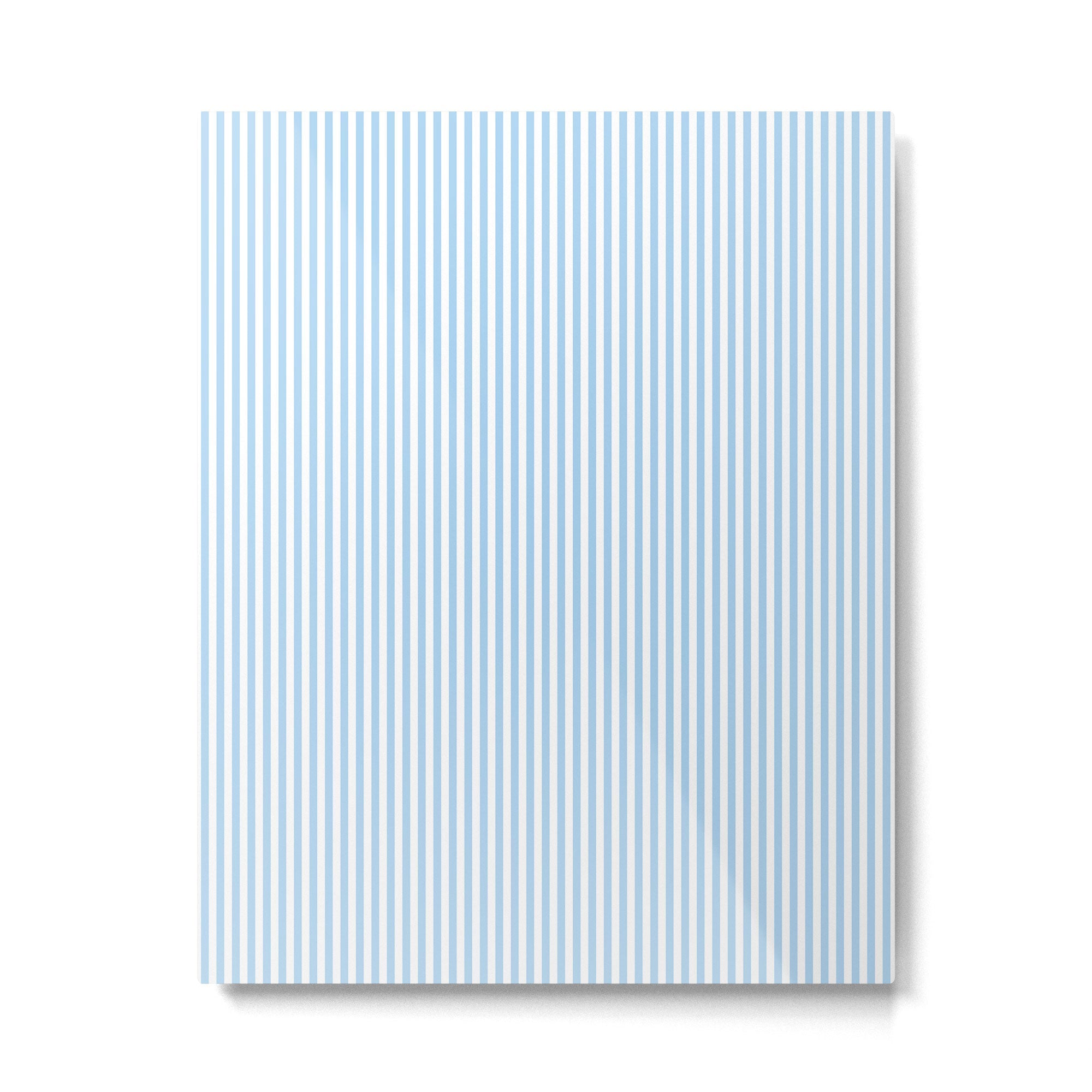 Chambray Blue Seersucker Stripe Metal Print | TeksDecor