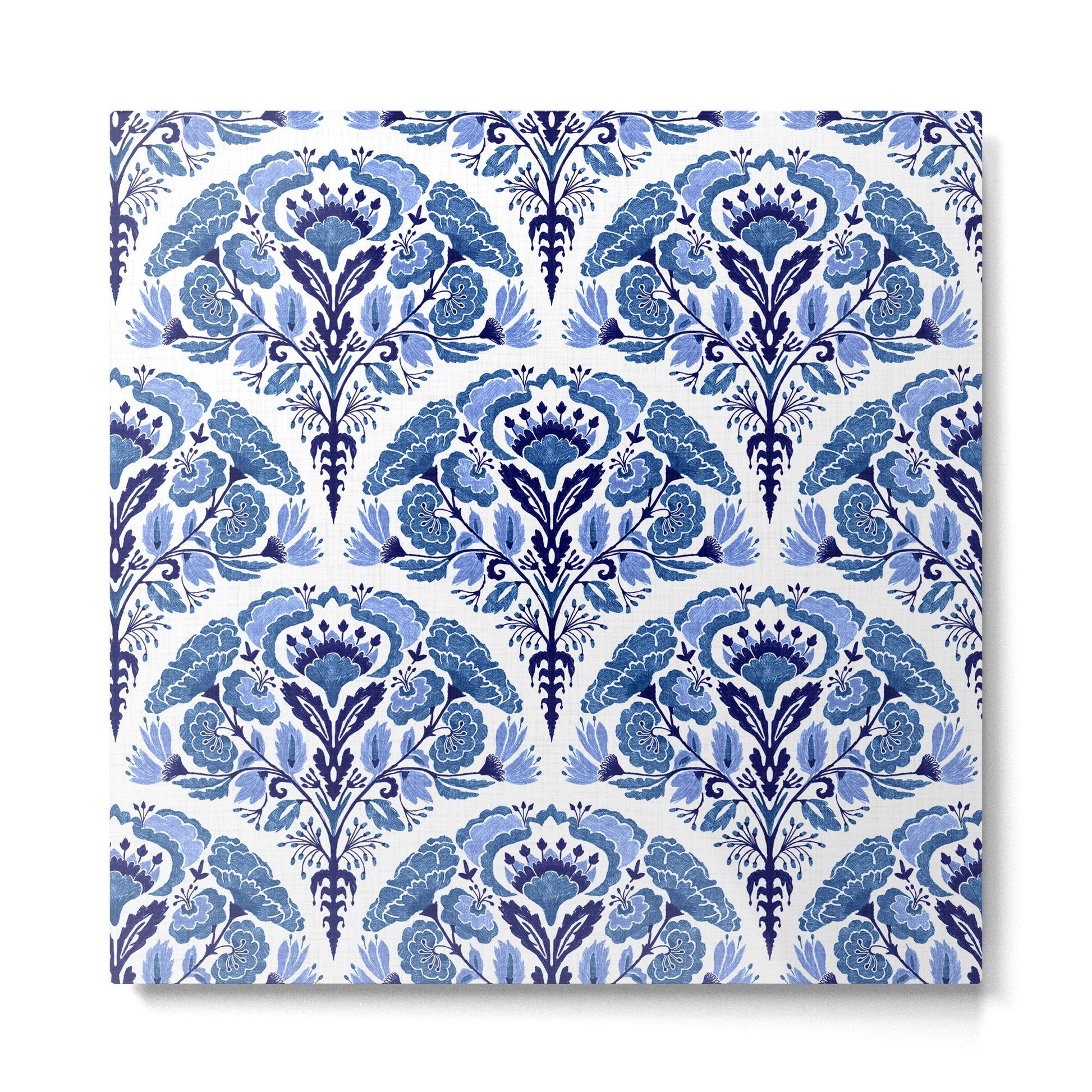 Chinoiserie Damask Porcelain Pattern Metal Print | TeksDecor