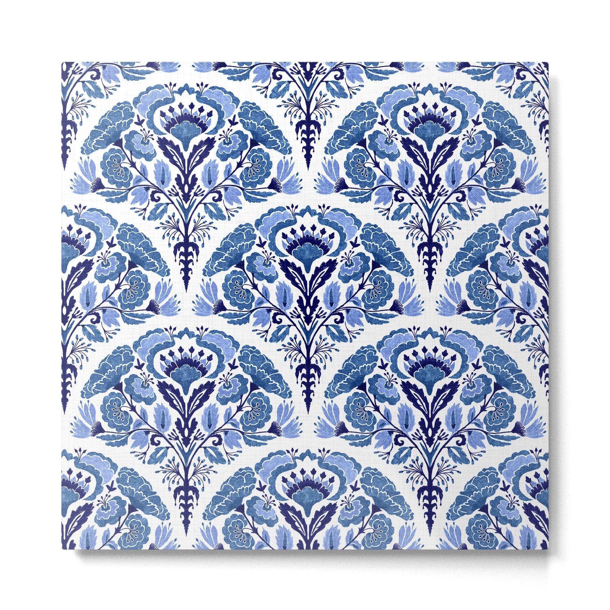 Chinoiserie Damask Porcelain Pattern Metal Print | TeksDecor