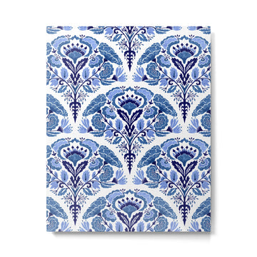 Chinoiserie Damask Porcelain Pattern Metal Print | TeksDecor