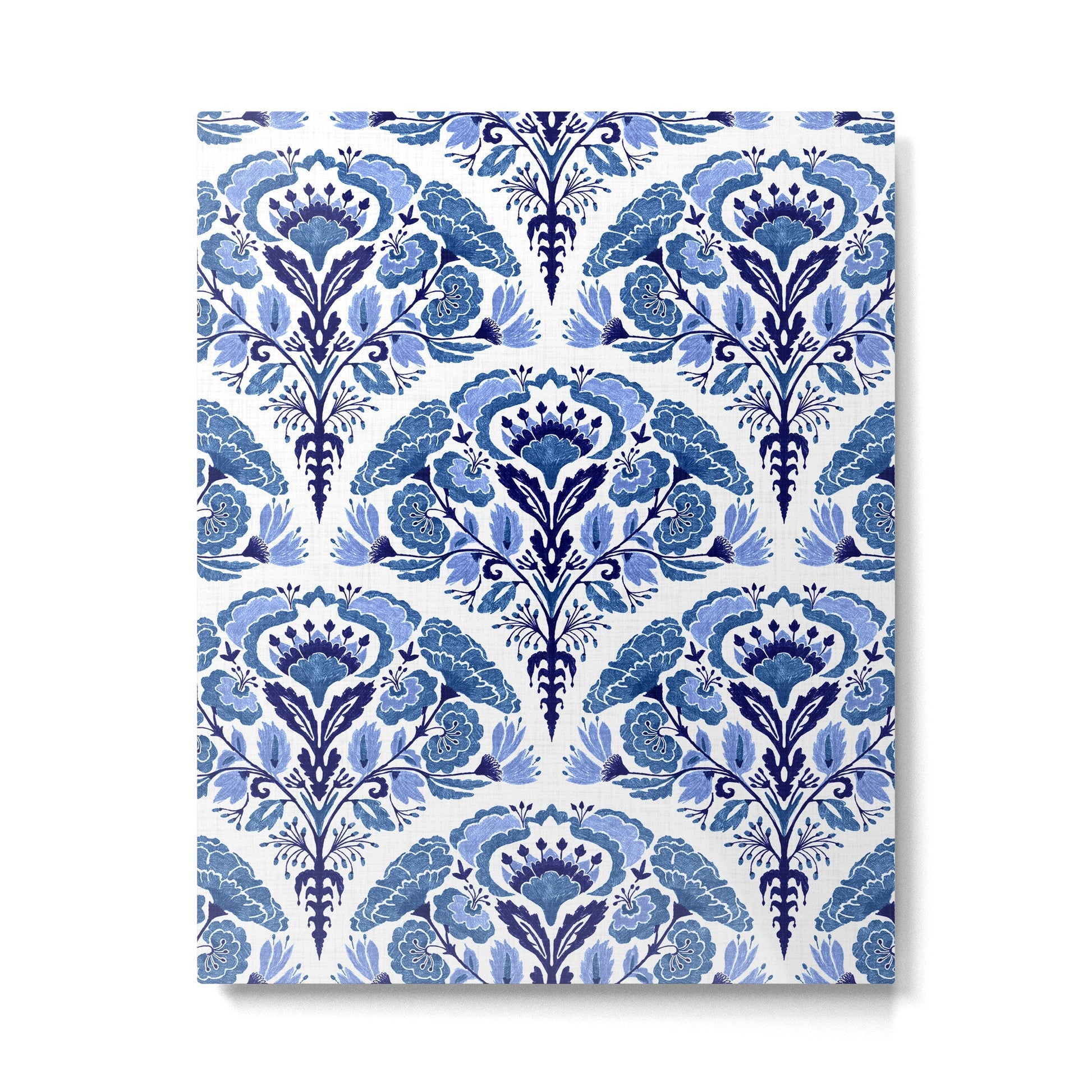 Chinoiserie Damask Porcelain Pattern Metal Print | TeksDecor
