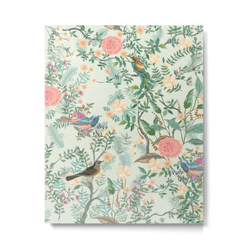 Chinoiserie Mint Green Pink Fresco Floral Garden Oriental Botanical  Metal Print | TeksDecor