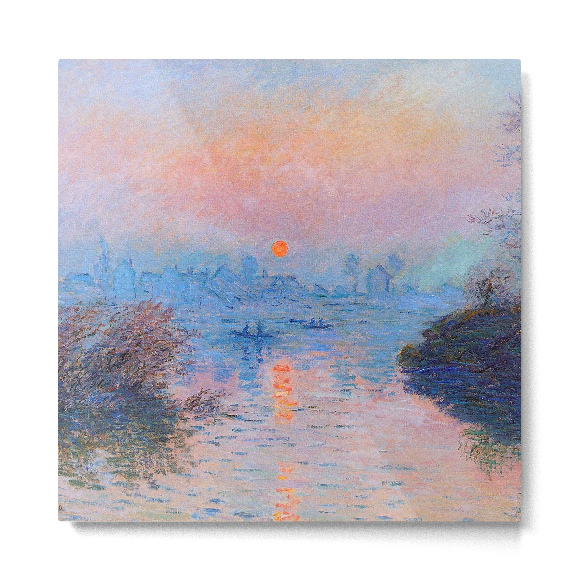 Claude Monet Sunset on the Seine at Lavacourt, Winter (High Res & Color Restored) Metal Print | TeksDecor