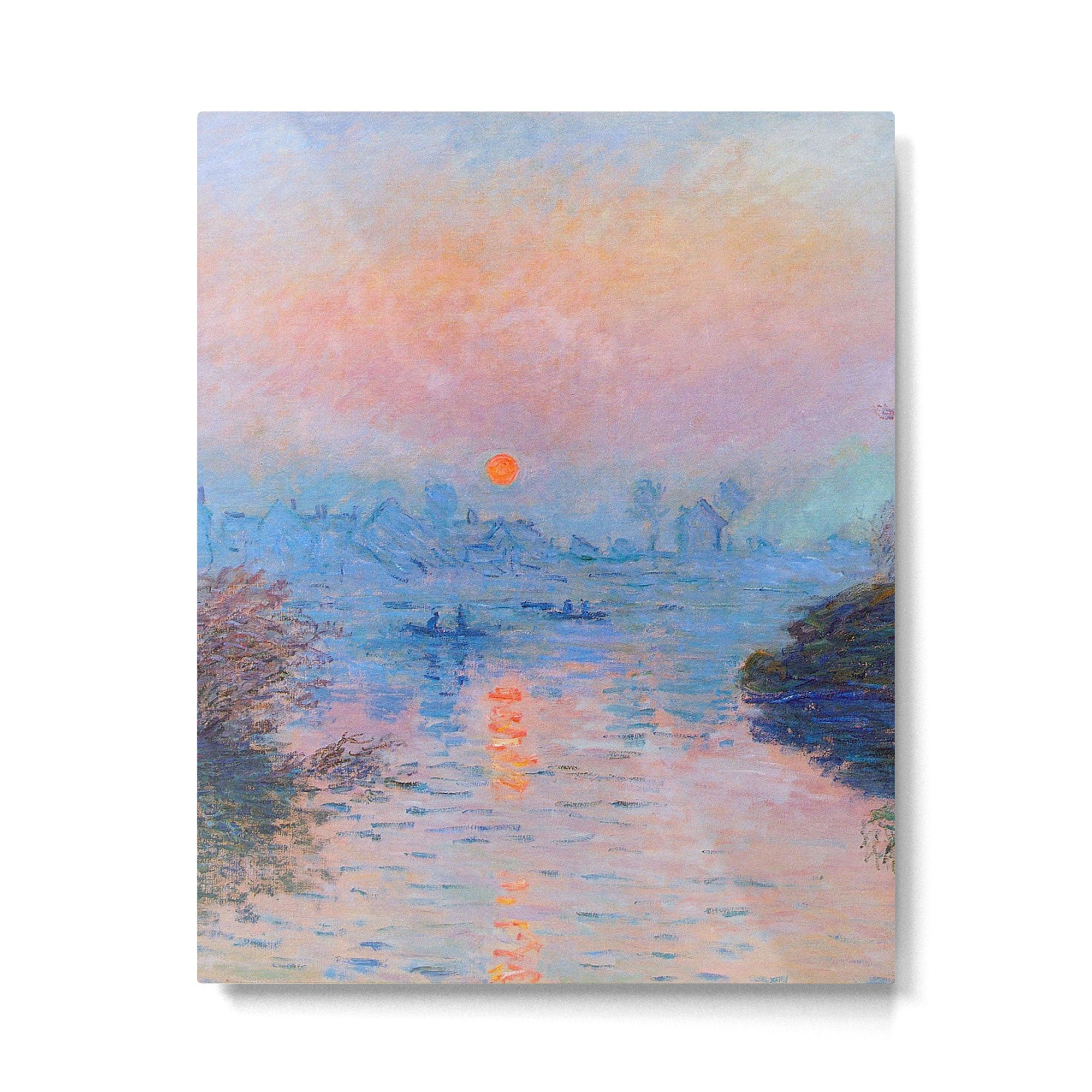 Claude Monet Sunset on the Seine at Lavacourt, Winter (High Res & Color Restored) Metal Print | TeksDecor