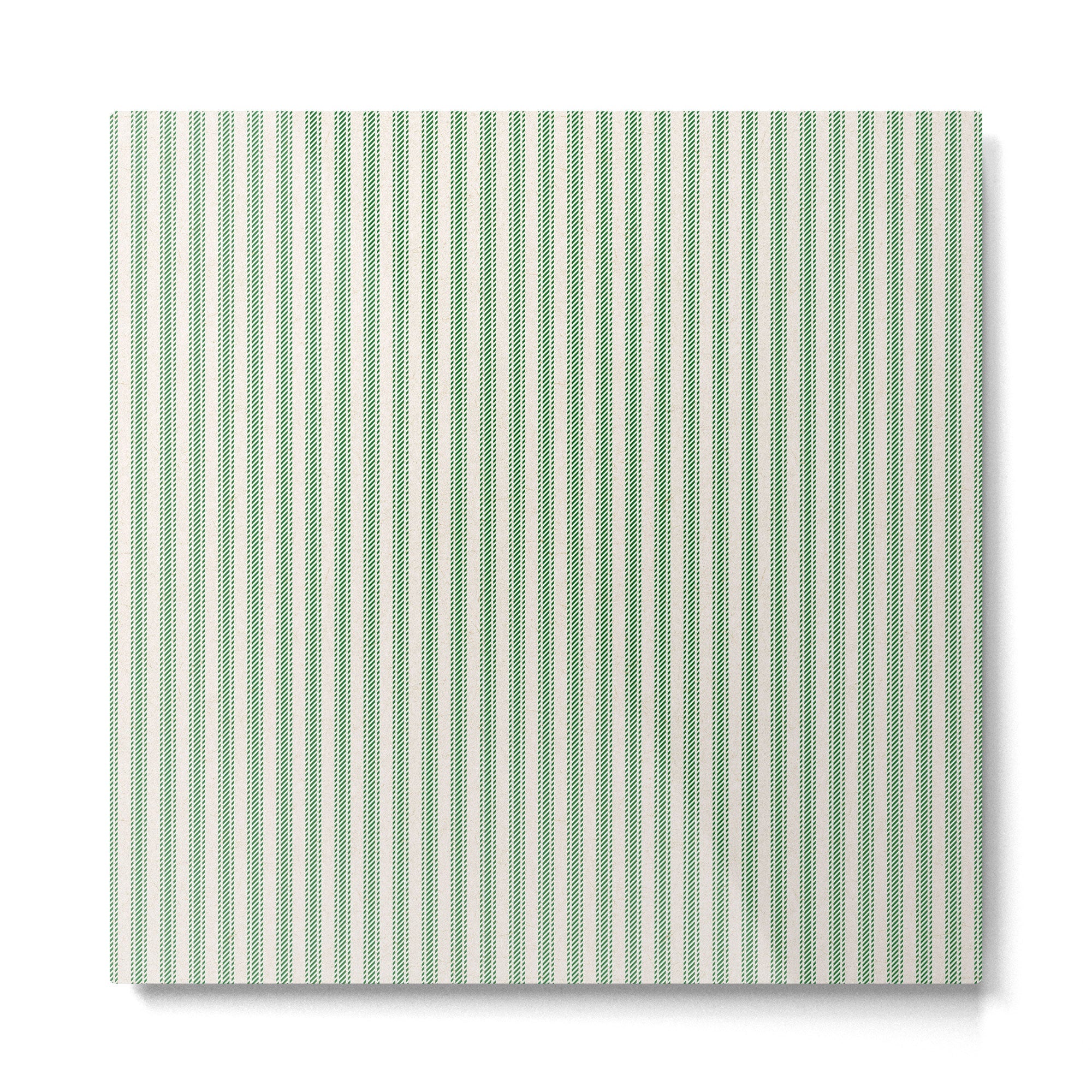 French Green Ticker Stripe Metal Print | TeksDecor
