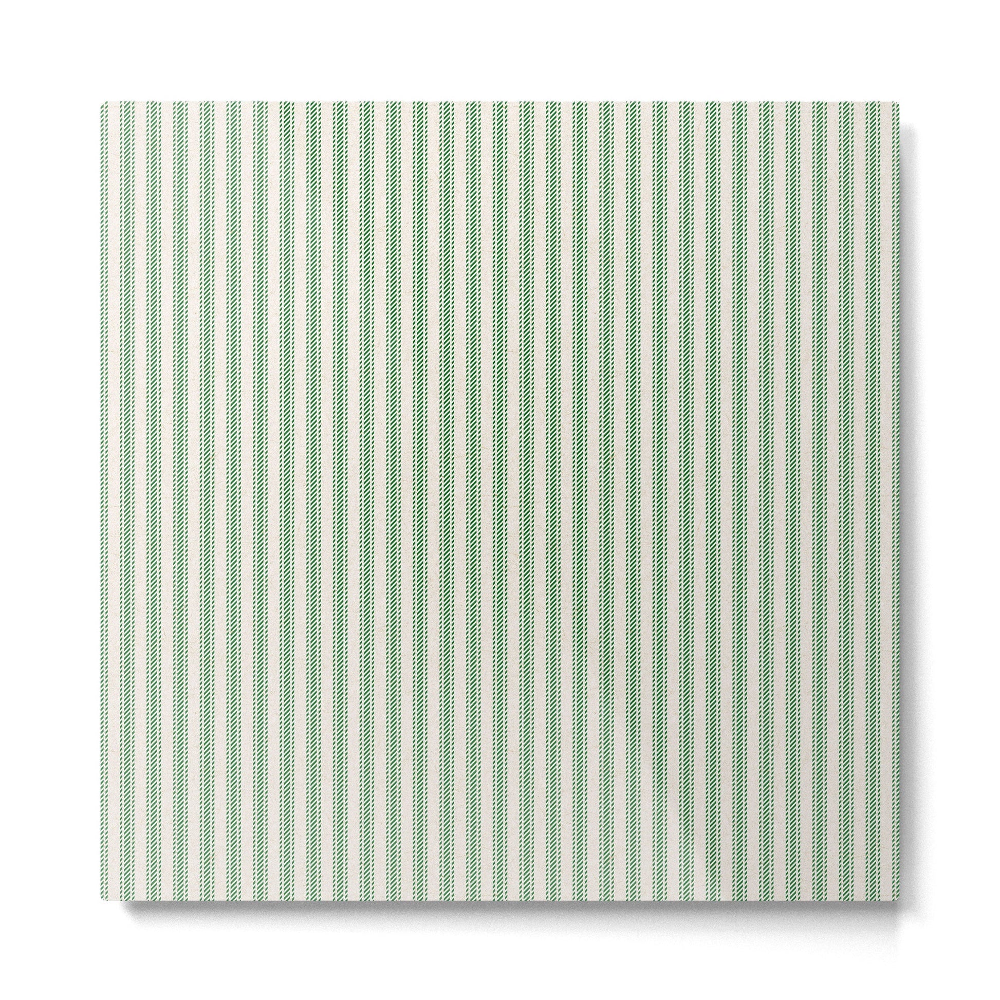 French Green Ticker Stripe Metal Print | TeksDecor