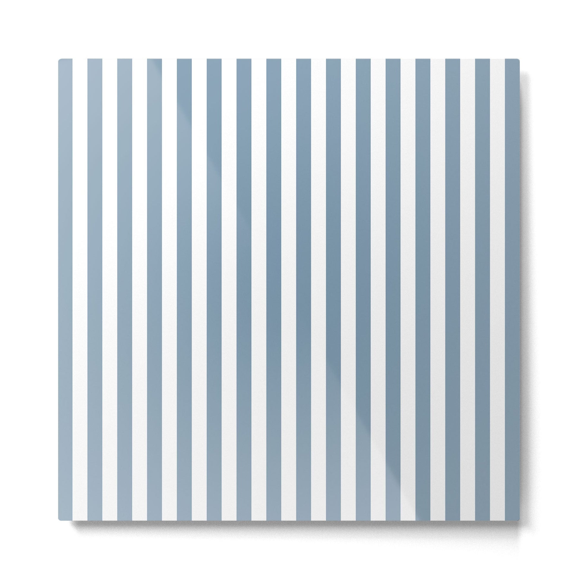 Light Blue & White Simple Stripe Metal Print | TeksDecor