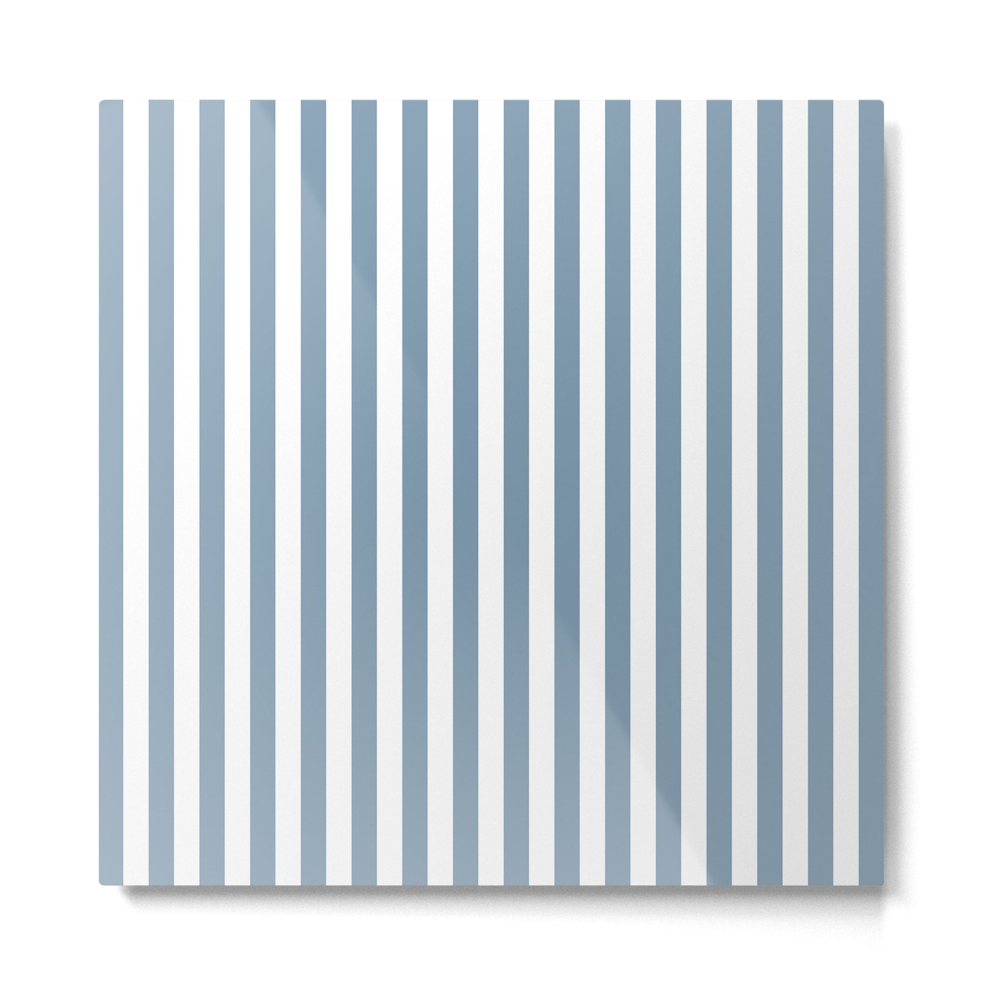 Light Blue & White Simple Stripe Metal Print | TeksDecor